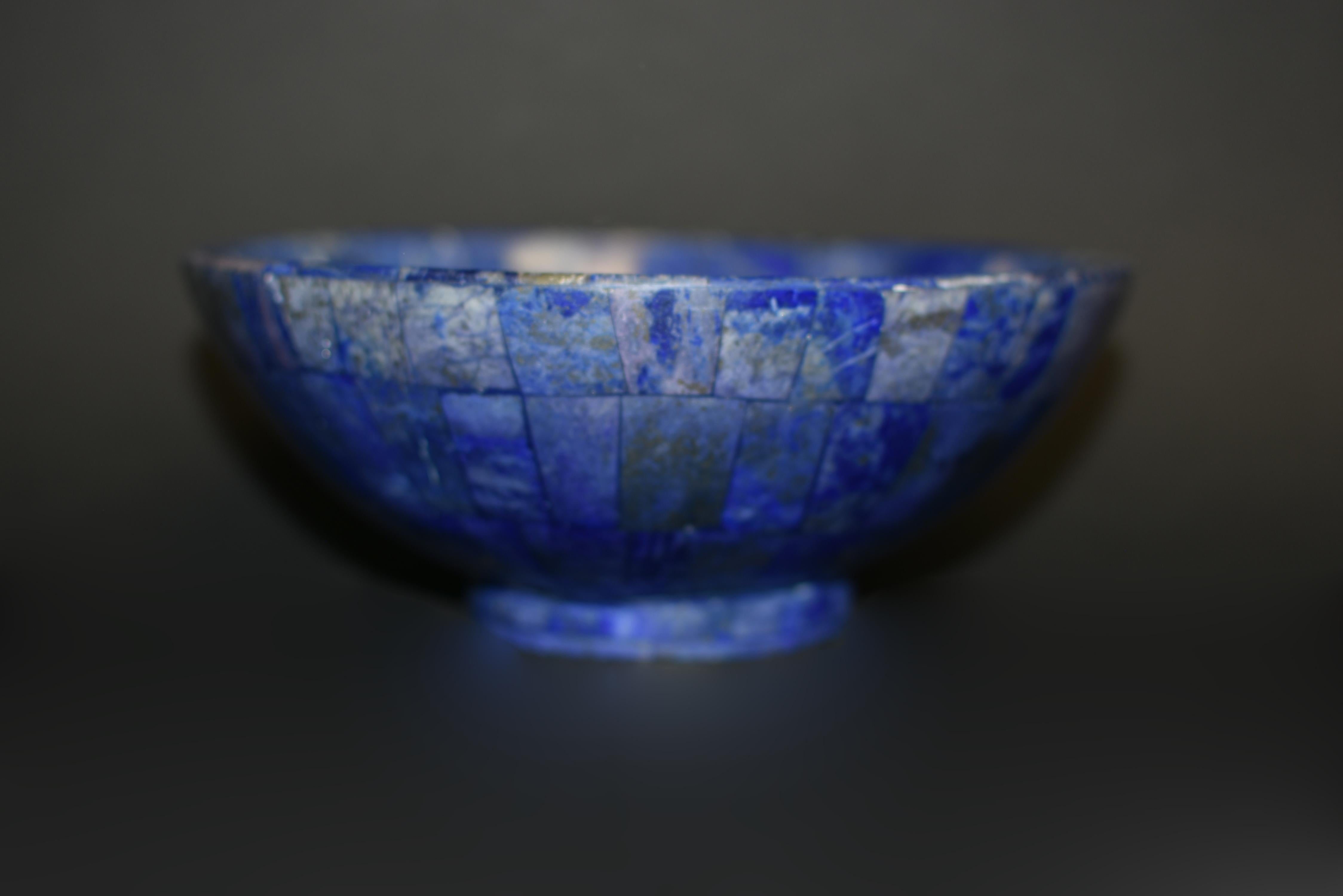 Hand-Crafted Fine Natural Lapis Lazuli Bowl One 8.25