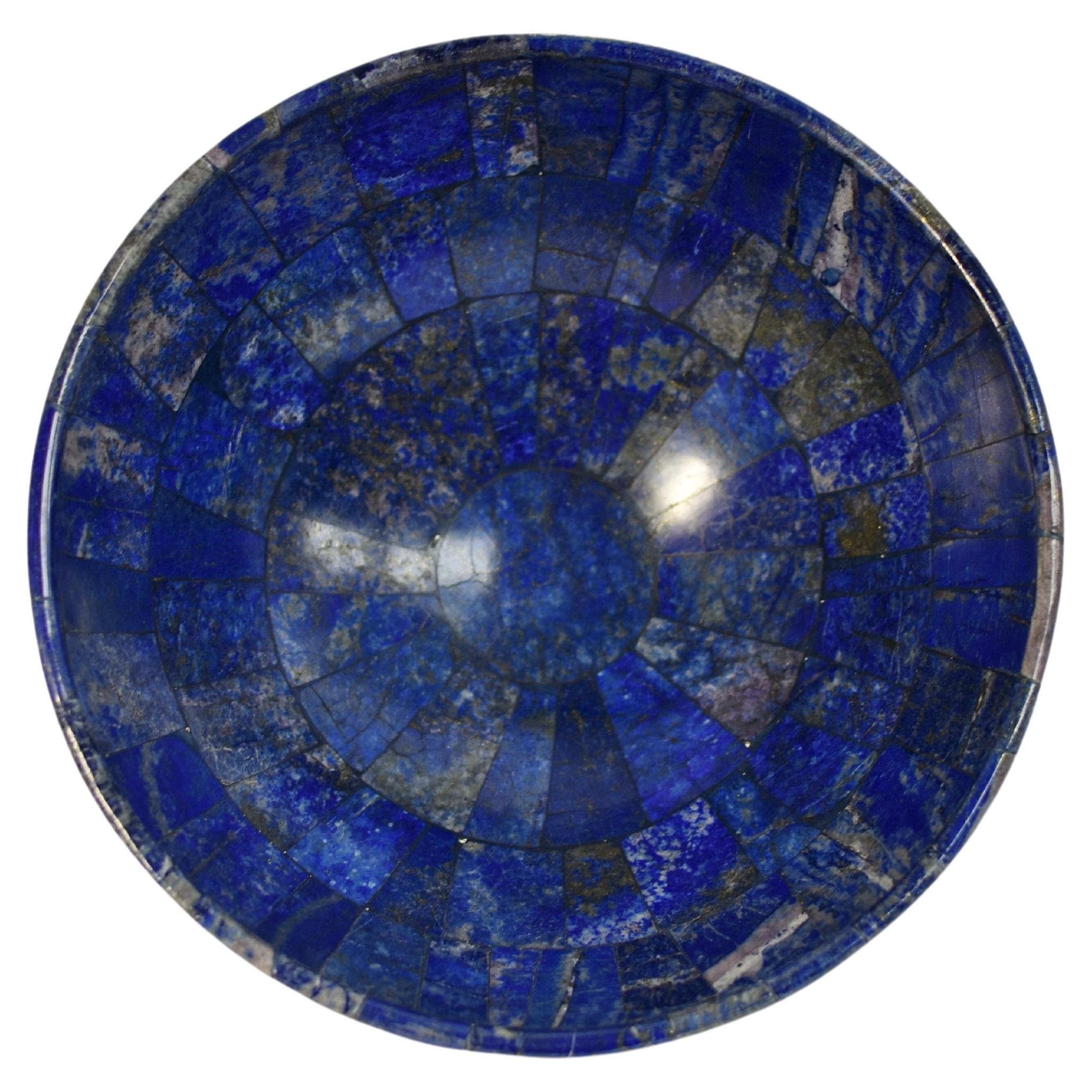 Fine Natural Lapis Lazuli Bowl One 8.25"  For Sale