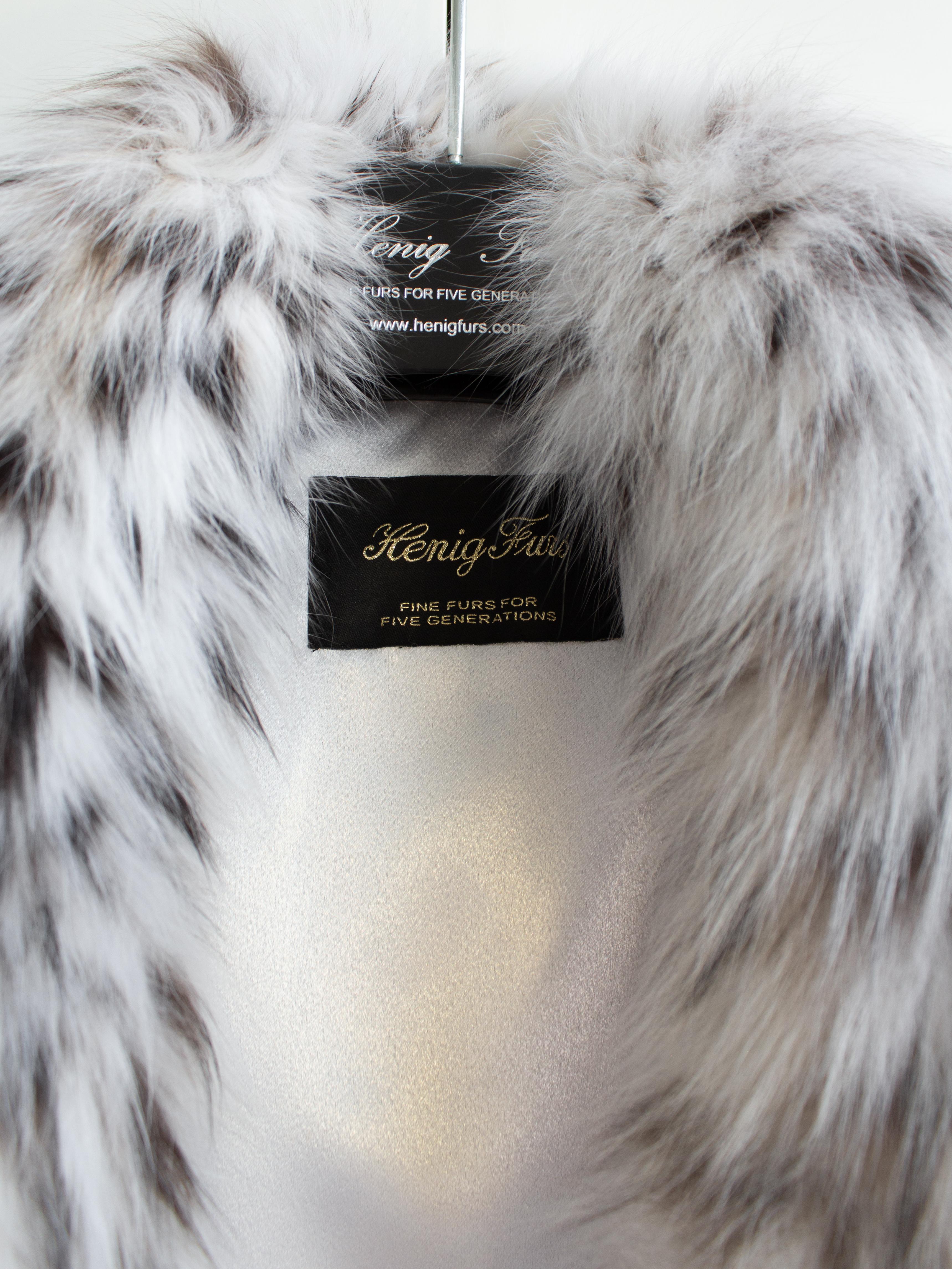 Finest North American White Lynx Belly Full Length Hood Fur Coat For Sale 1