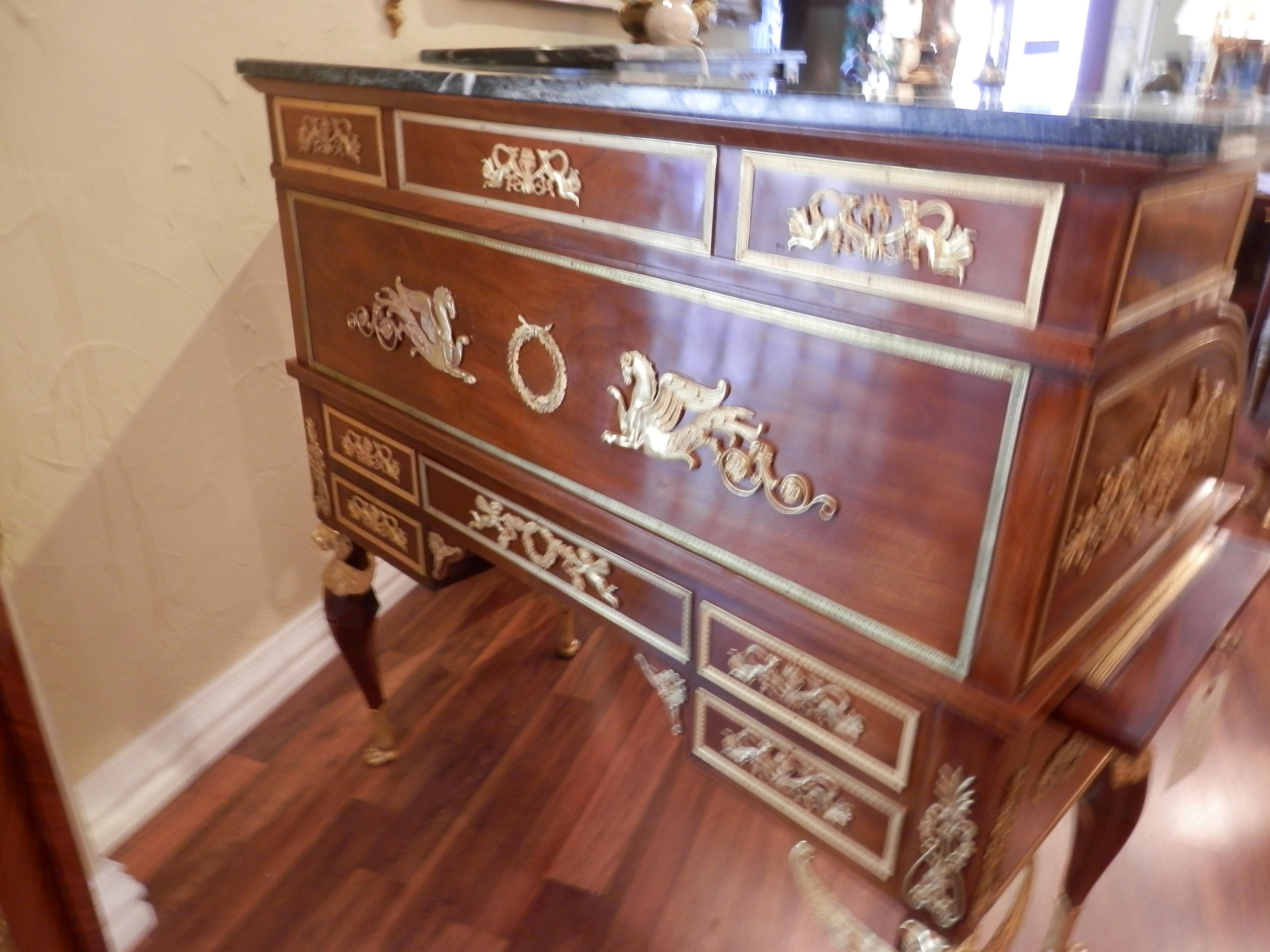 Finest quality 19th century French Empire roll top desk  1