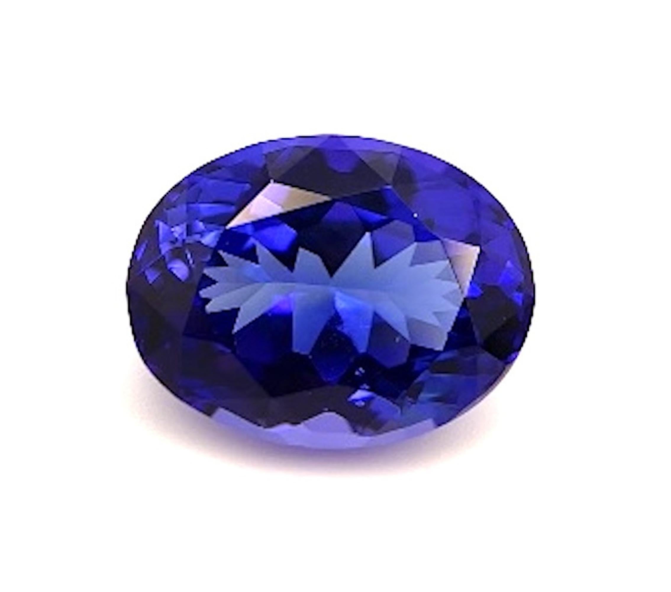 Gema suelta de tanzanita ovalada de 7,20 ct de la mejor calidad, sin engastar, de Sarosi