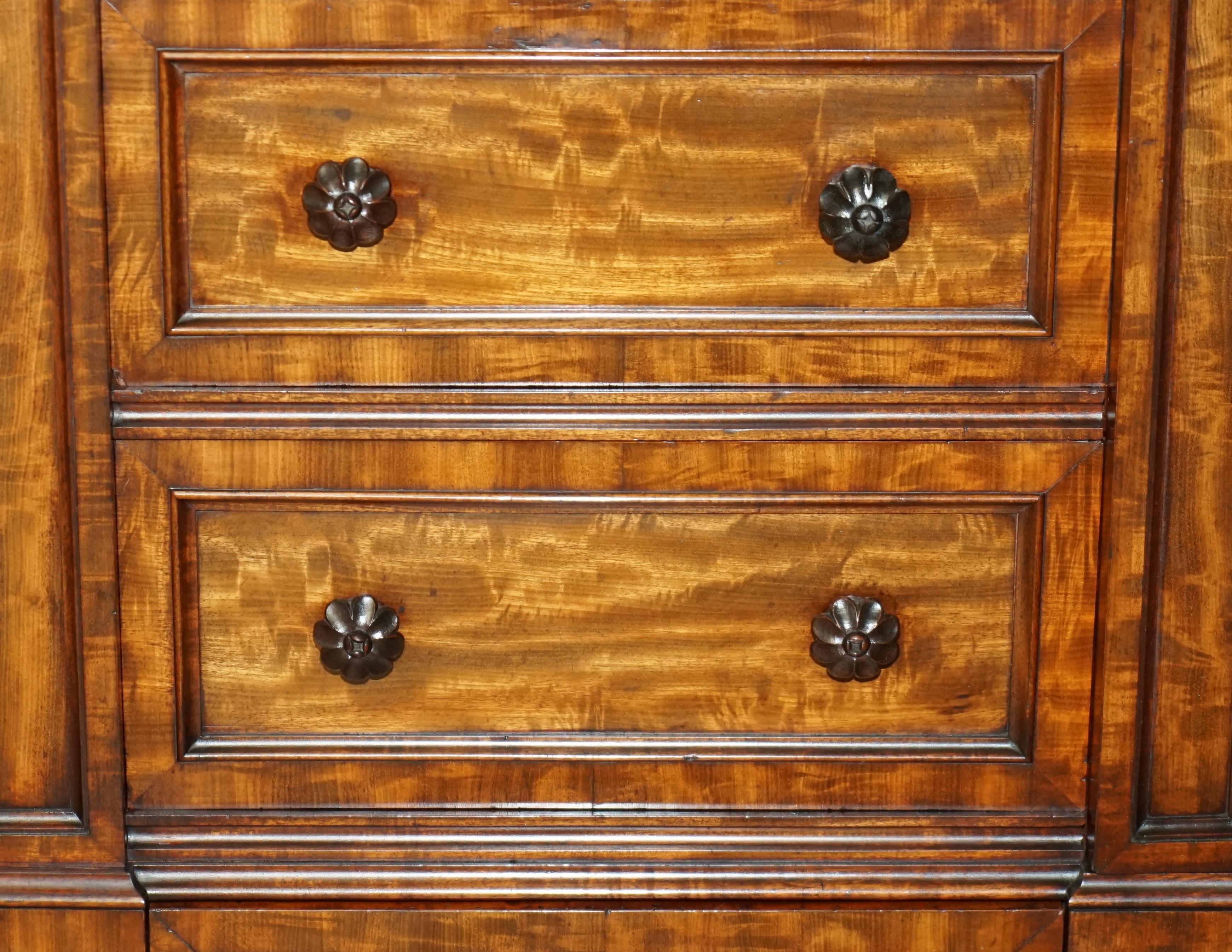 Finest Quality Antique 1830 Flamed Hardwood Wellington Chest of Drawers Bookcase For Sale 6