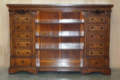 Finest Quality Antique 1830 Flamed Hardwood Wellington Chest of Drawers Bookcase
