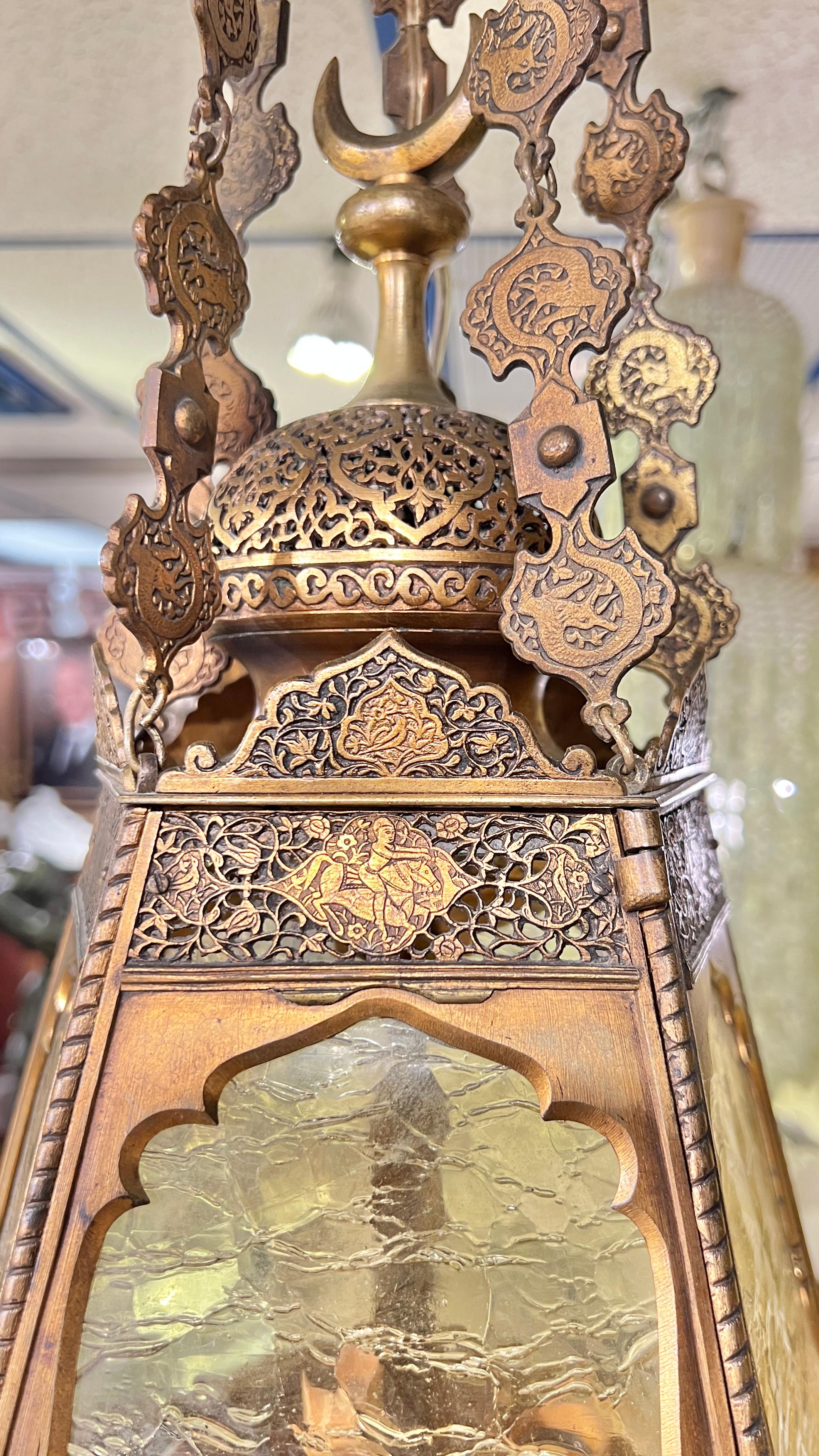 Finest  quality Bronze Orientalist /Middle eastern  Style Lantern Chandelier im Angebot 6