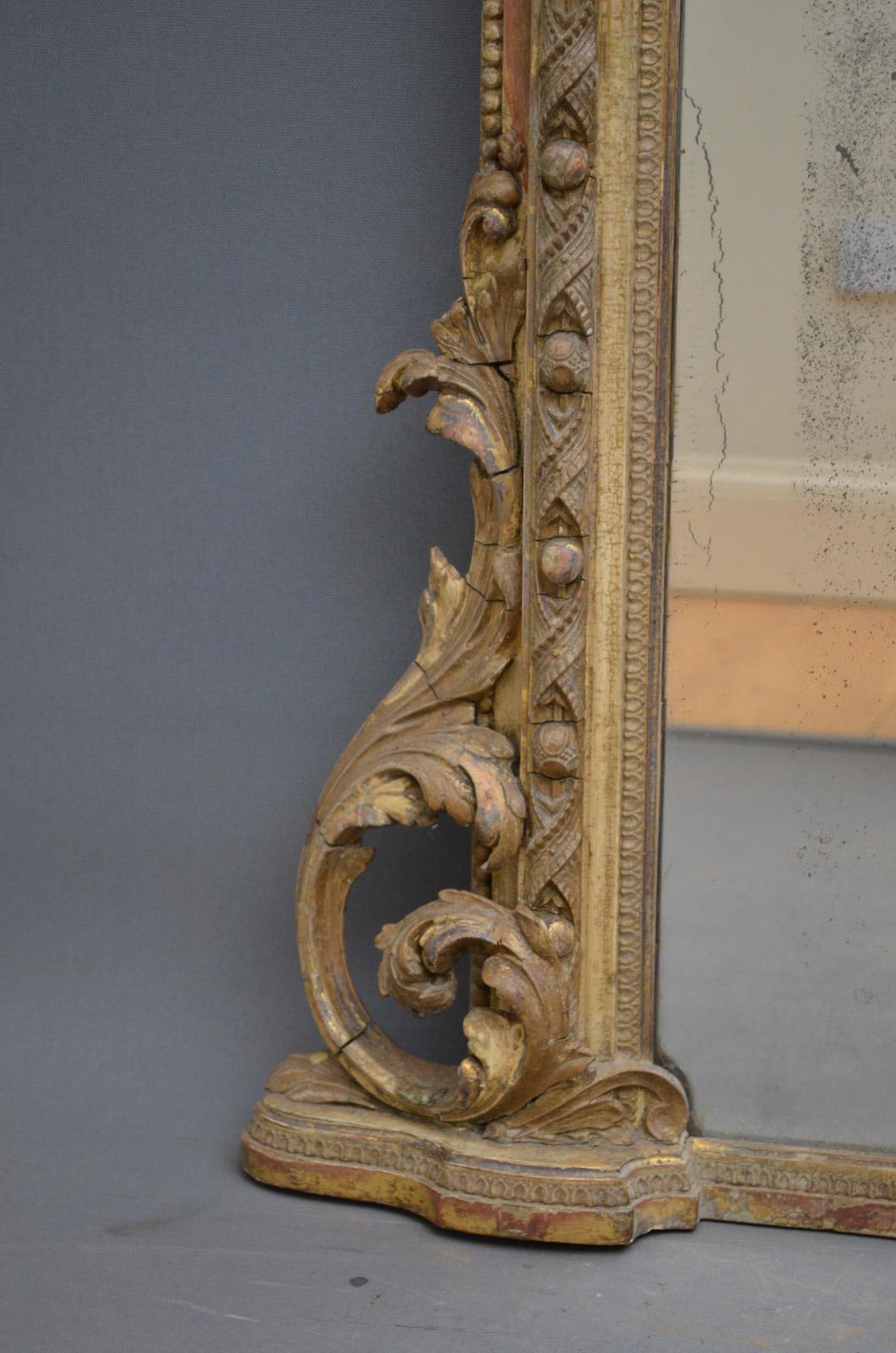 English Finest Quality Early Victorian Overmantel Mirror