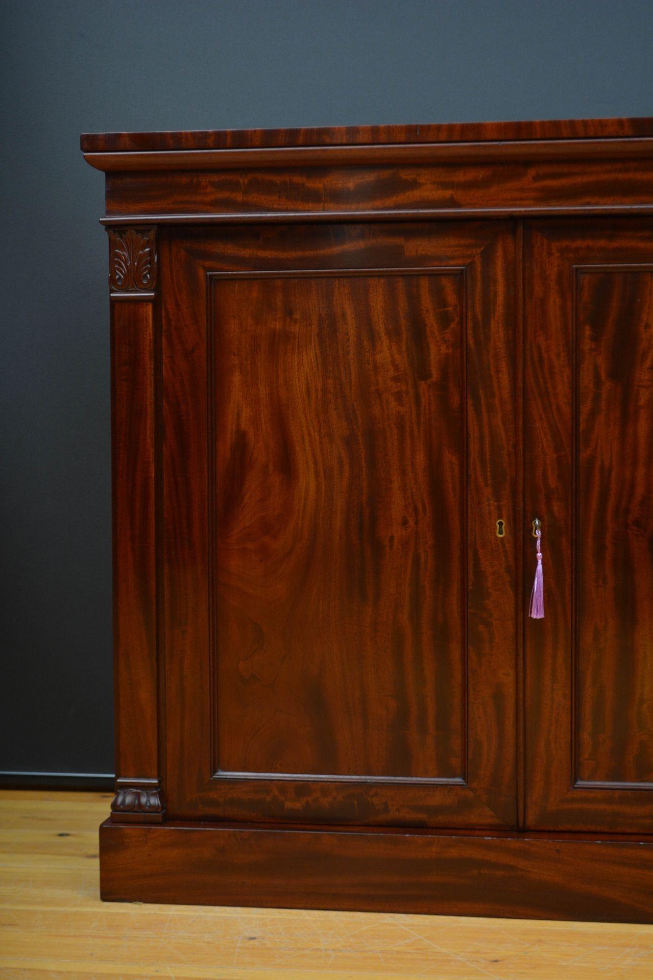 Finest Quality English William IV Two Door Chiffonier in Mahogany 2