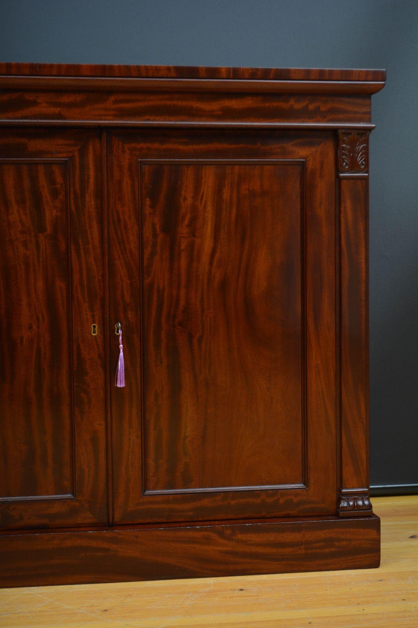 Finest Quality English William IV Two Door Chiffonier in Mahogany 3