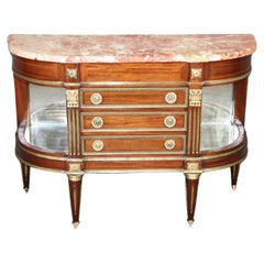 Finest Quality French Directoire Marble Top Bronze Mounted Sideboard Buffet