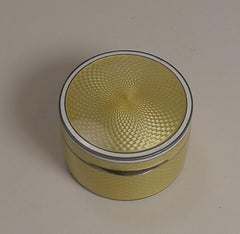 Finest Quality French Silver Gilt and Guilloche Enamel Pill Box, circa 1900