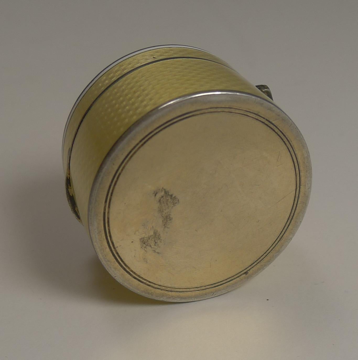 Finest Quality French Silver Gilt and Guilloche Enamel Pill Box, circa 1900 In Excellent Condition In Bath, GB
