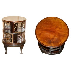 FiNEST QUALITY FULLY RESTORED ANTIQUE VICTORIAN HARDWOOD & BRASS BOOKCASE TABLE