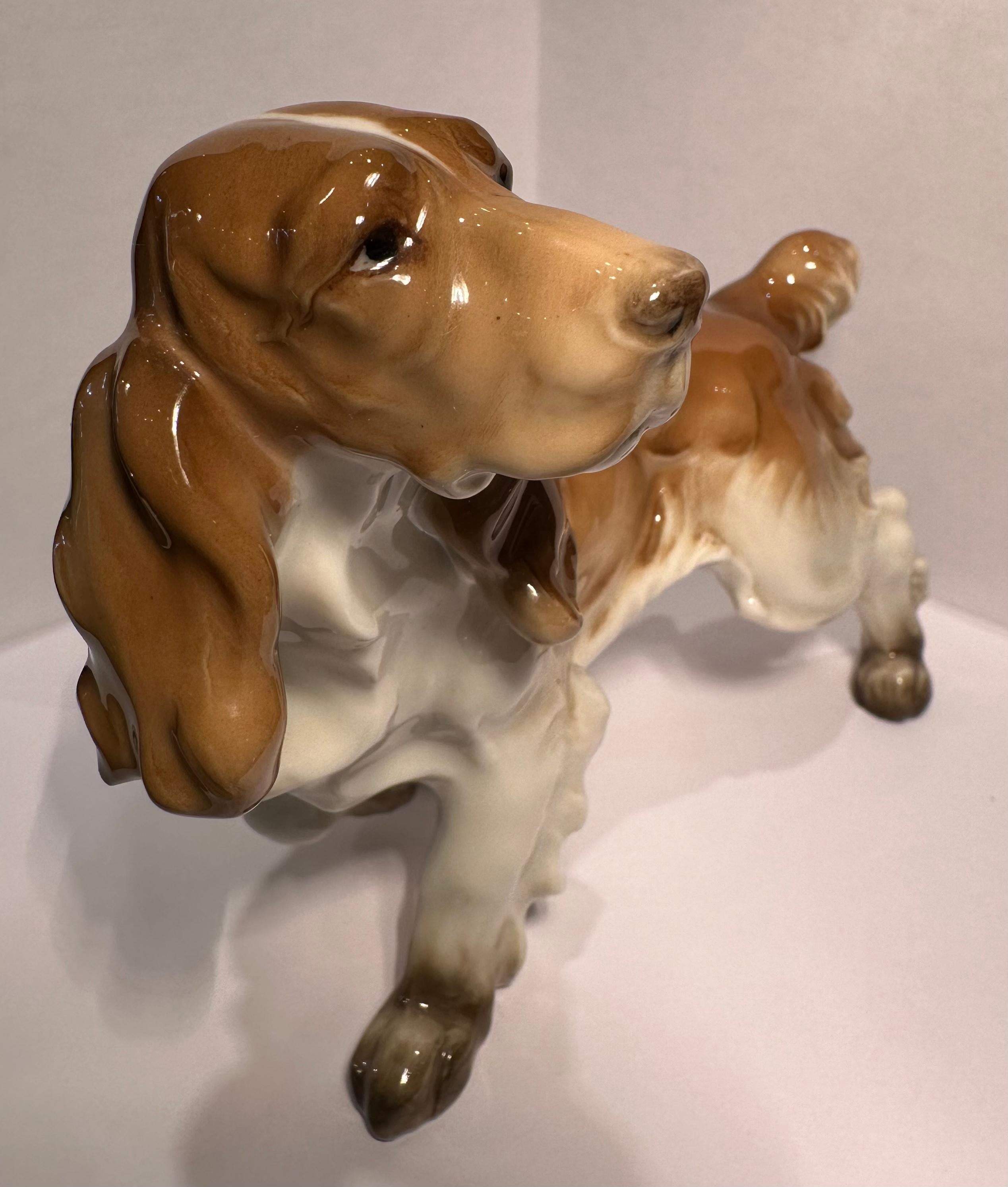 Finest Quality Hutschenreuther Germany Porcelain Cocker Spaniel Dog Figurine. In Excellent Condition In Tustin, CA
