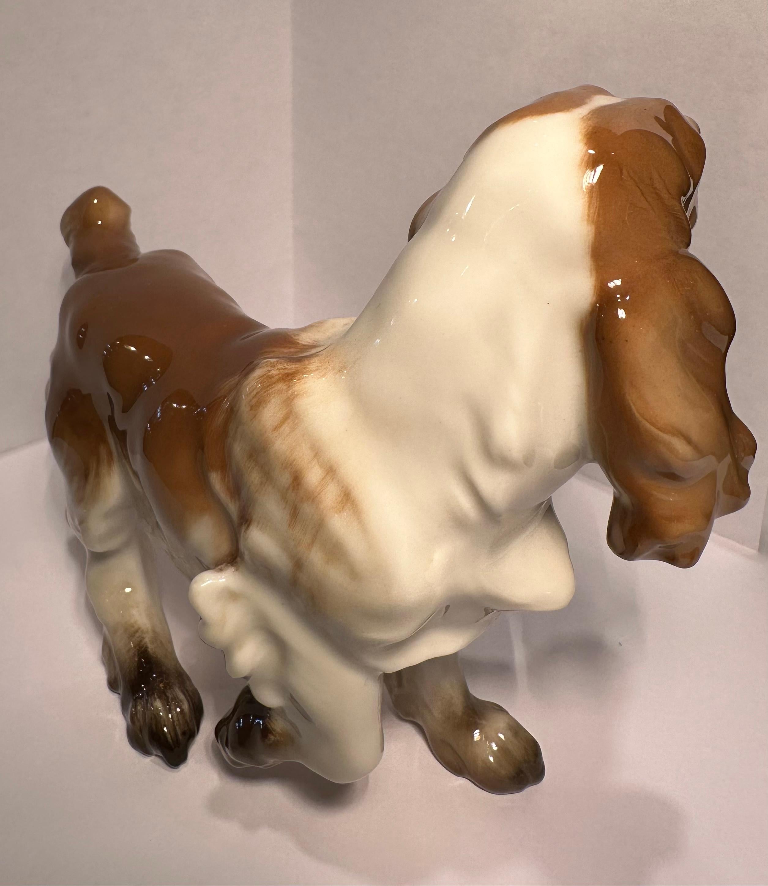 20th Century Finest Quality Hutschenreuther Germany Porcelain Cocker Spaniel Dog Figurine.