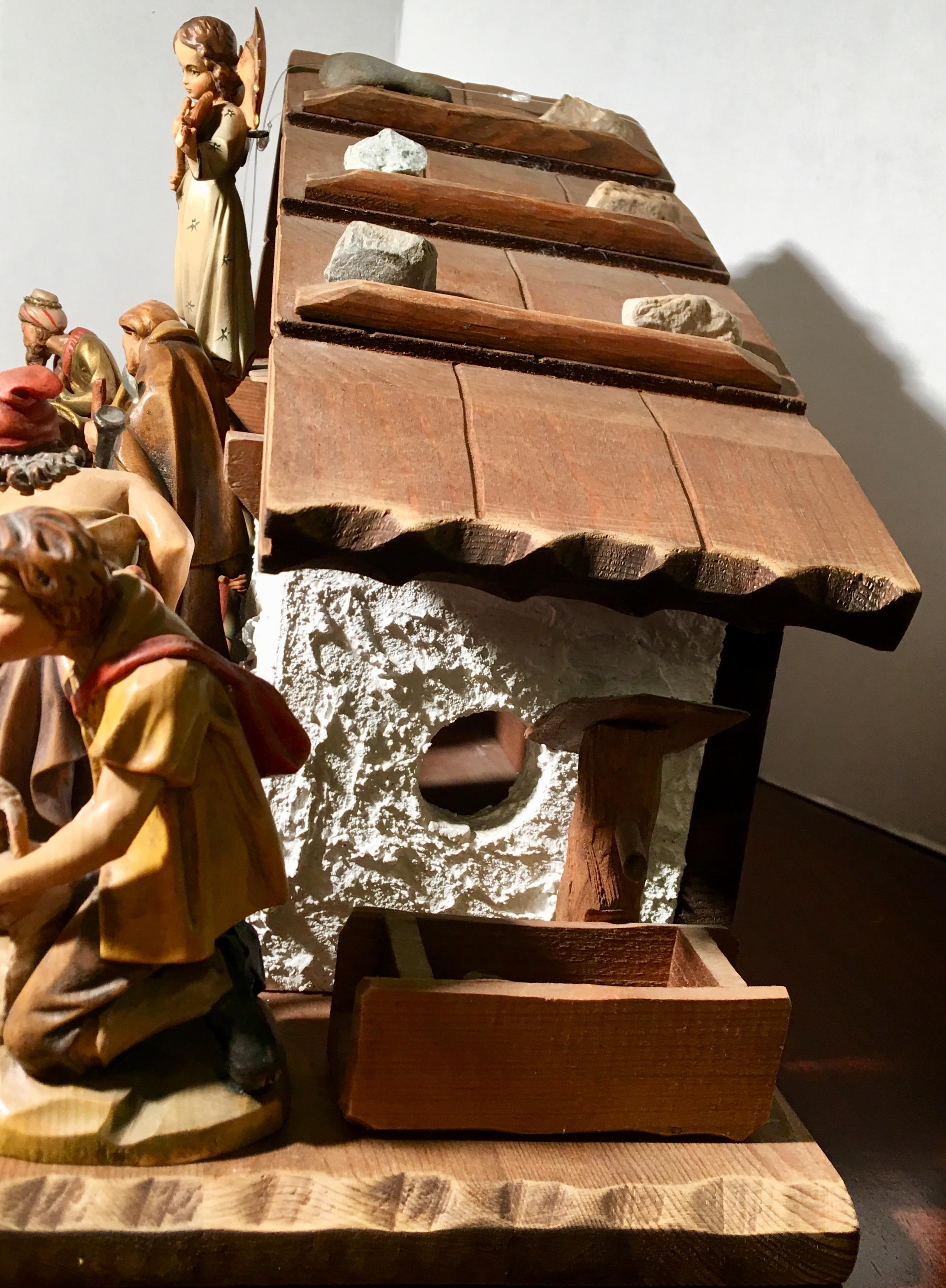 Italienisches, handgeschnitztes Nativity-Set aus Holz 16-teilig, Oswald Demetz Deur 5
