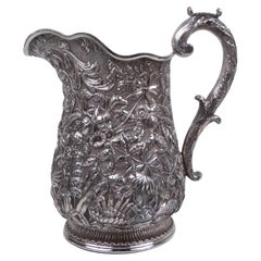 Finest Quality Kirk Baltimore Repousse Silver Water Pitcher