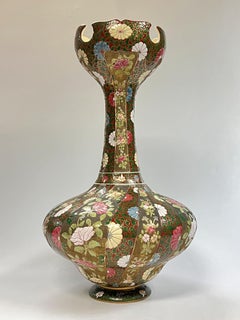 Finest quality Large Hungarian Enameled Vase by Fischer