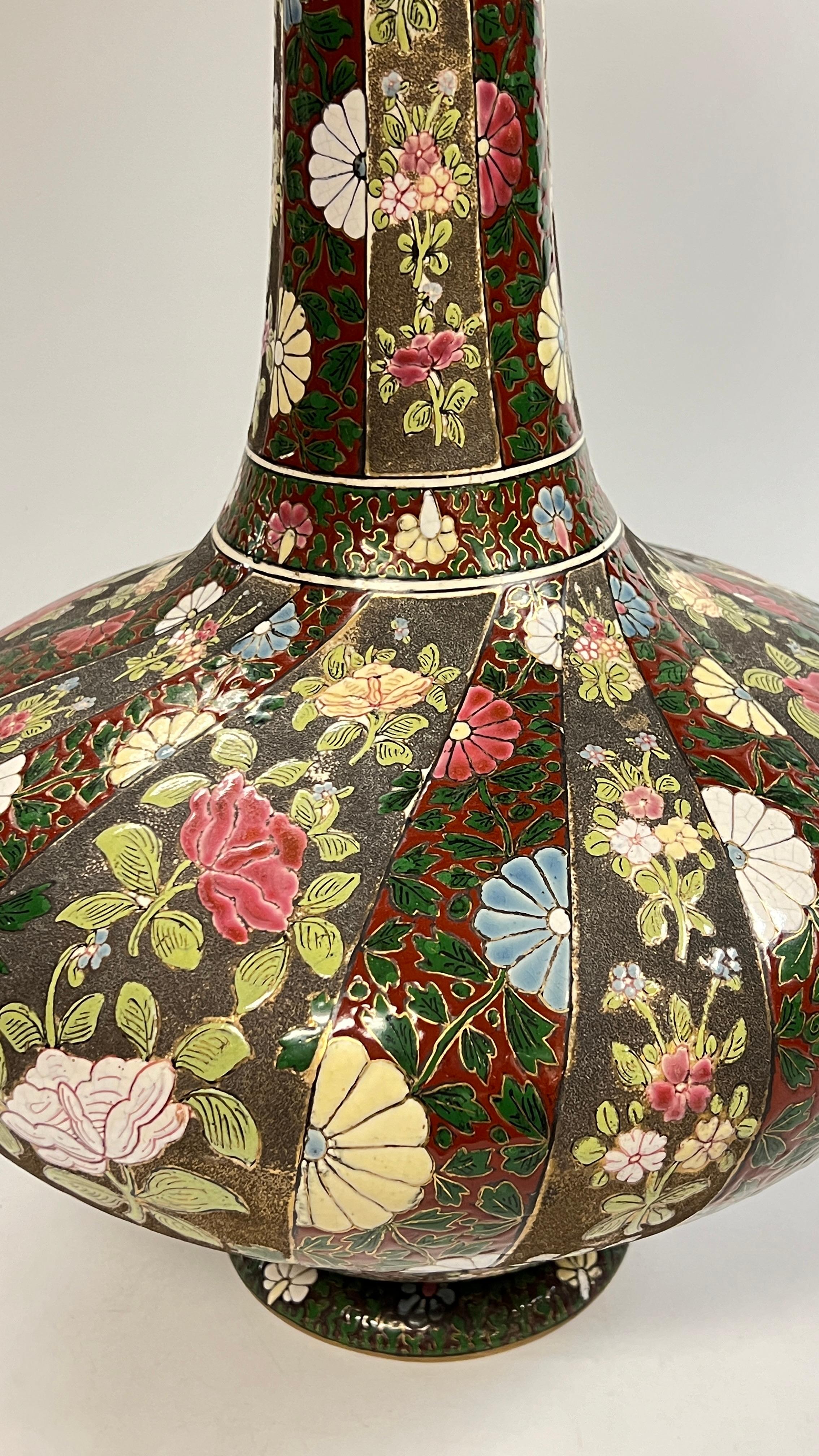 19th Century Finest quality Large Hungarian Enameled Vase by Fischer