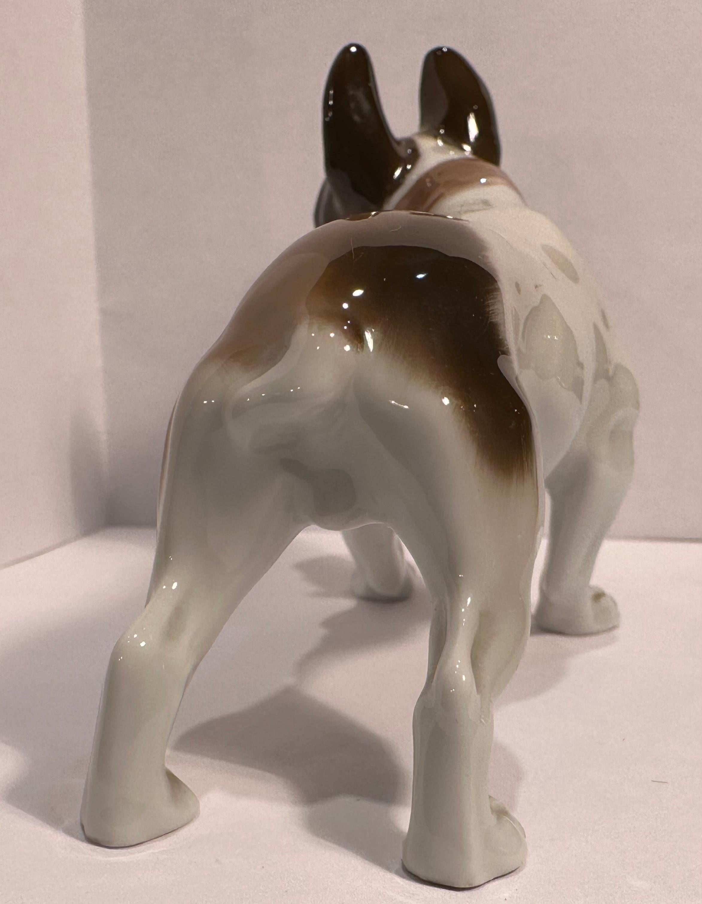 Hand-Painted Finest Quality Rosenthal Germany French Bulldog Porcelain Dog Figurine For Sale