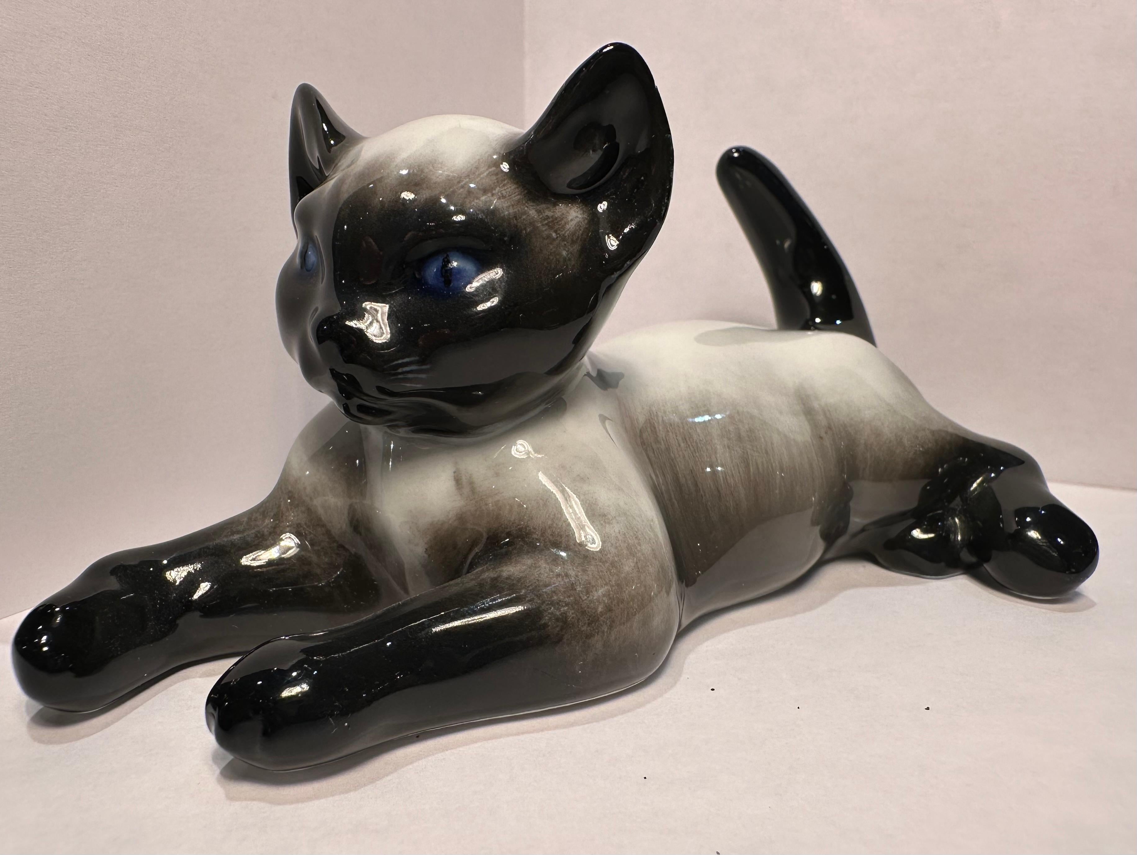 Figurine en porcelaine de qualité supérieure Rosenthal Germany Siamese Kitten Cat Porcelain en vente 2