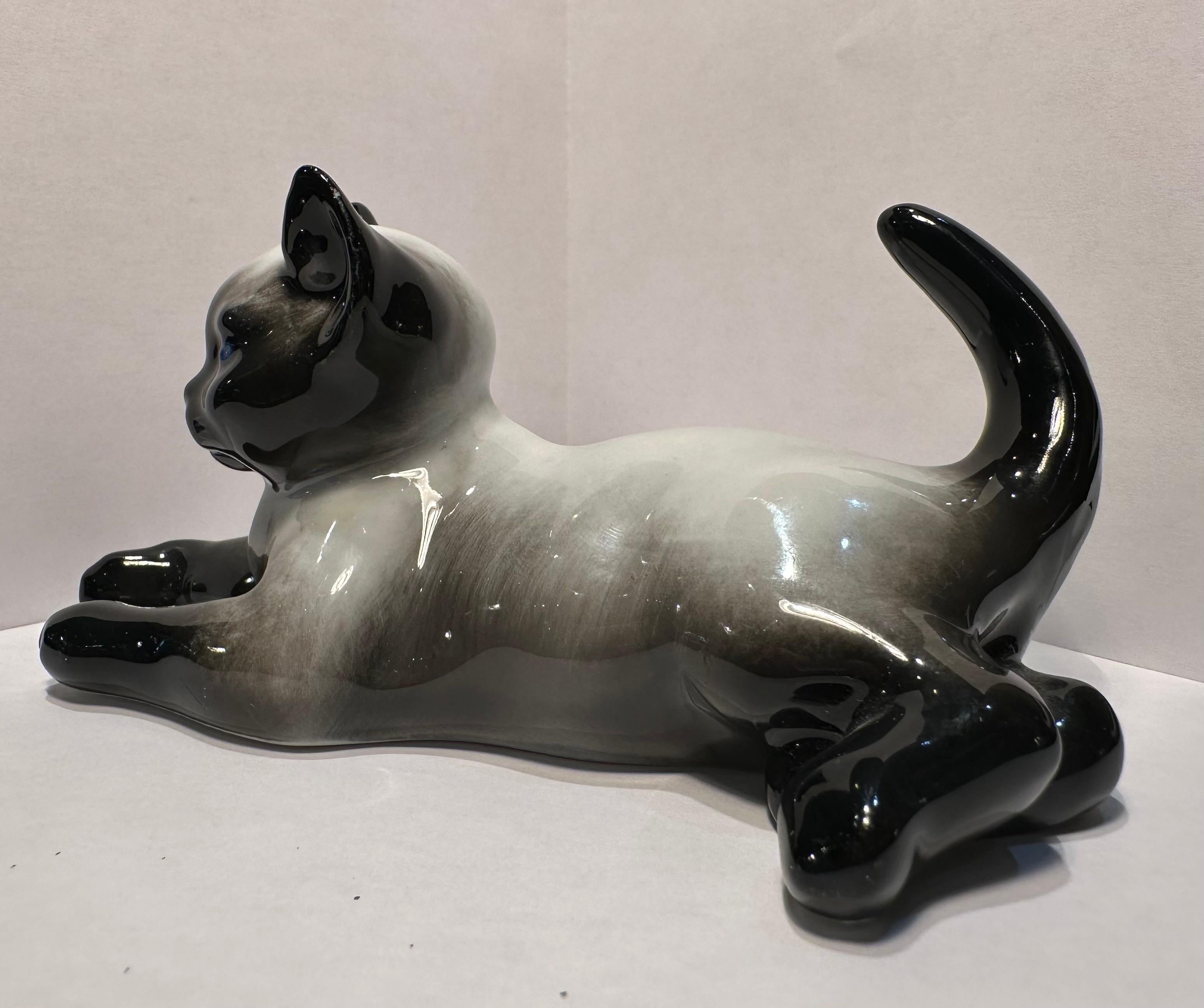 Figurine en porcelaine de qualité supérieure Rosenthal Germany Siamese Kitten Cat Porcelain en vente 3