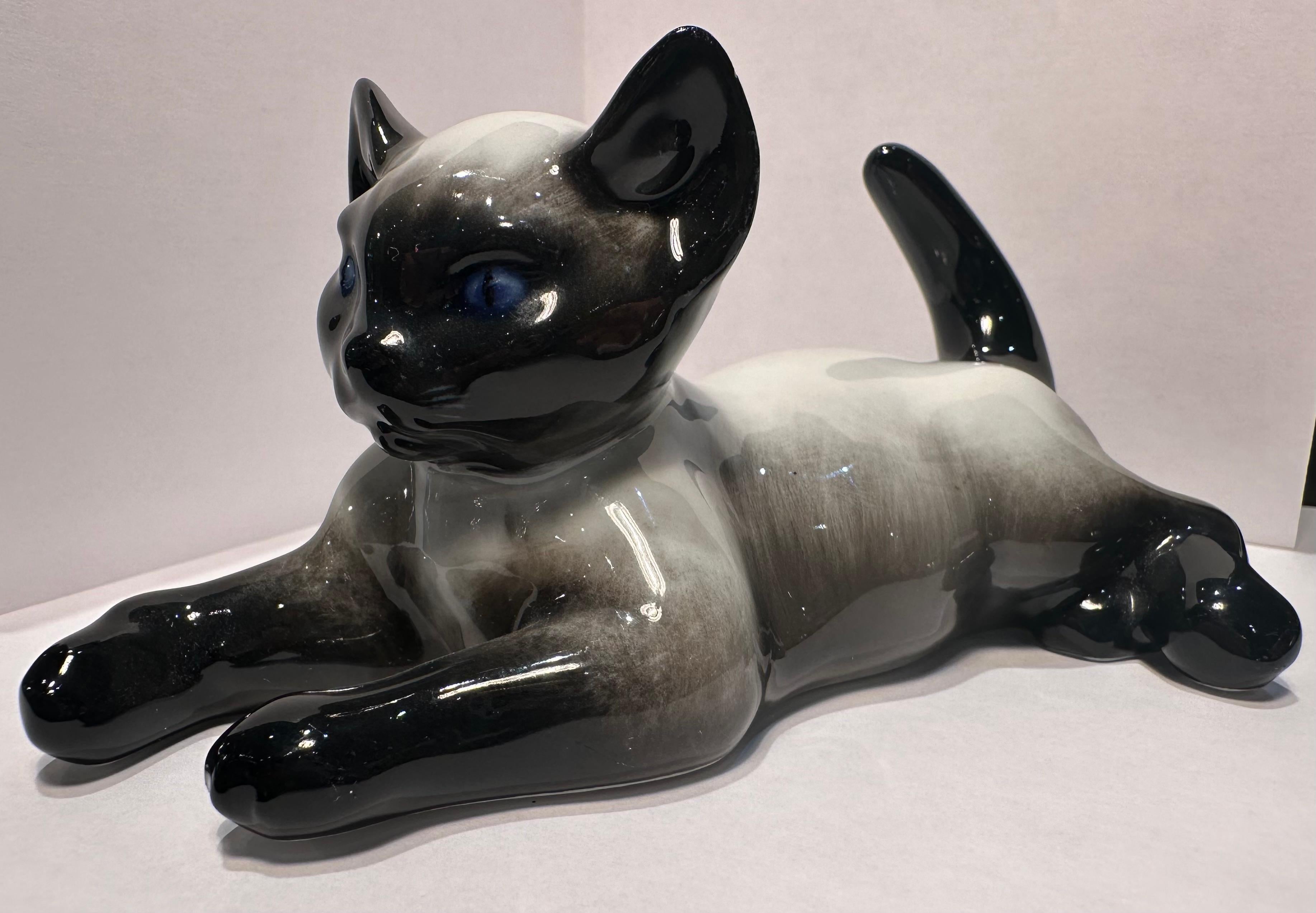 Figurita de porcelana de gatito siamés de la mejor calidad de Rosenthal Alemania en venta 7