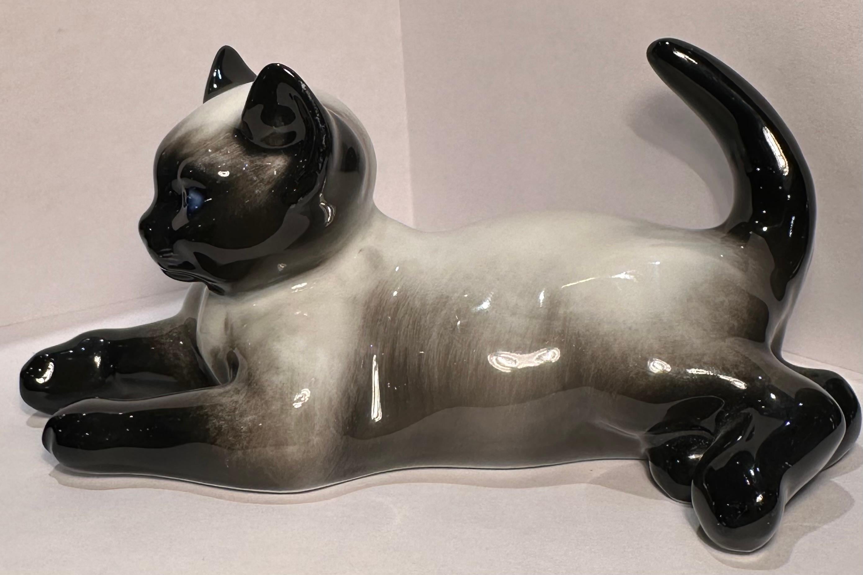 Autre Figurine en porcelaine de qualité supérieure Rosenthal Germany Siamese Kitten Cat Porcelain en vente