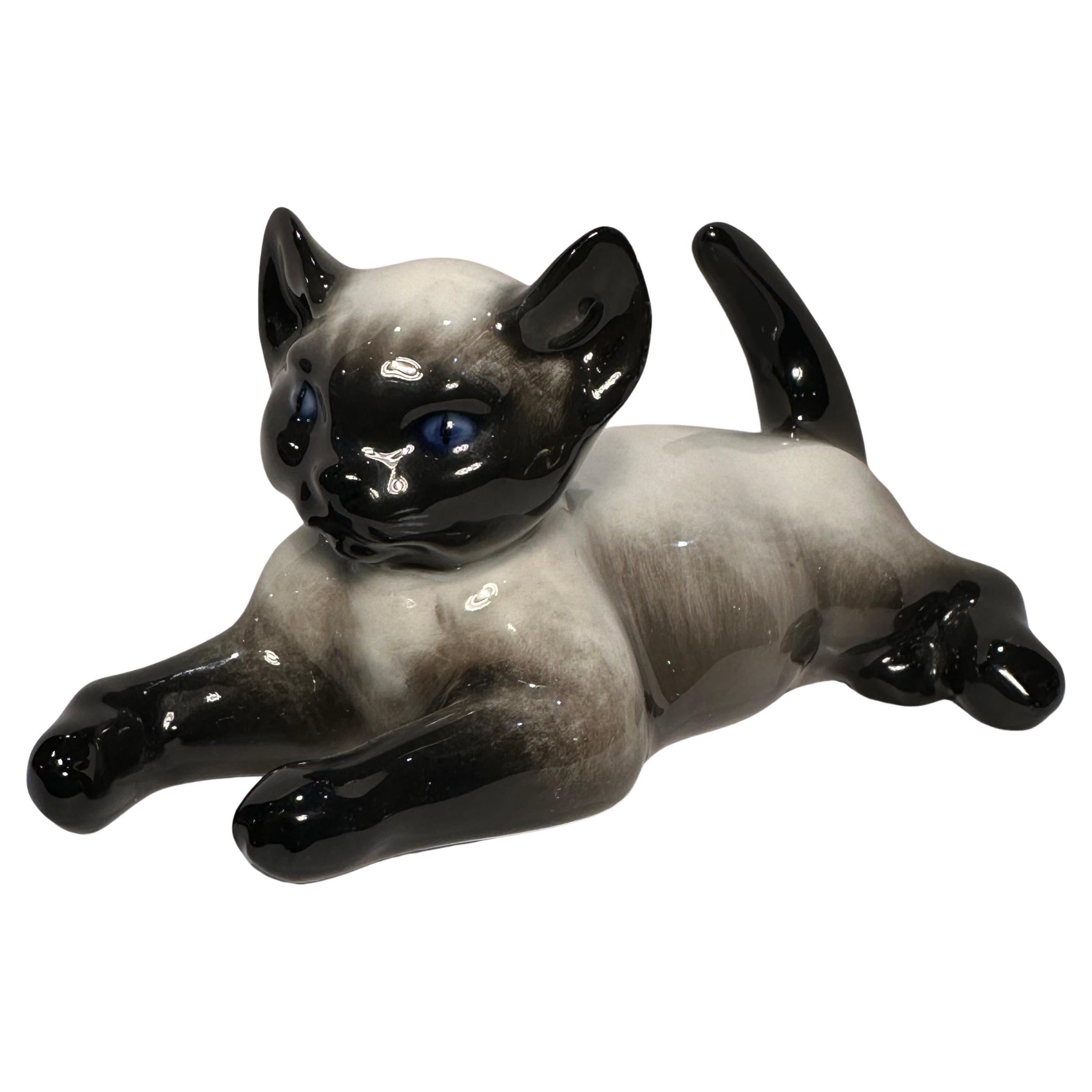 Finest Quality Rosenthal Germany Siamese Kitten Cat Porcelain Figurine For Sale