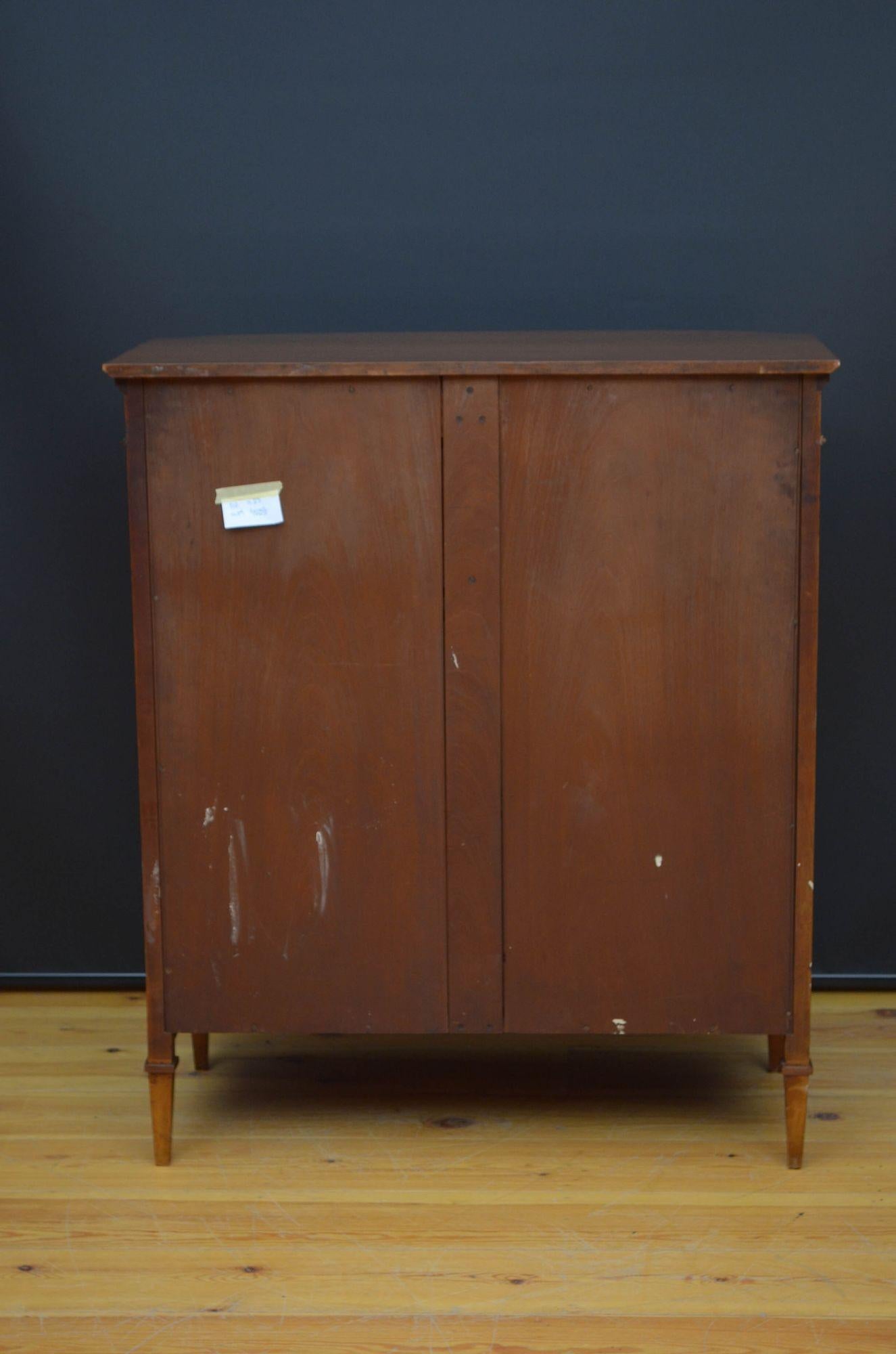 Finest Quality Sheraton Revival Satinwood Chest of Drawers For Sale 15