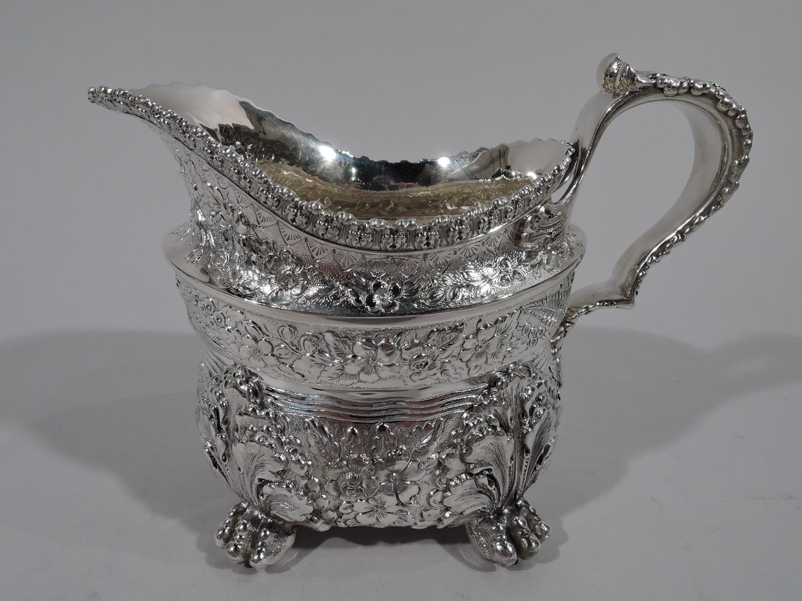 Finest Quality Tiffany Repousse Sterling Silver Coffee and Tea Set 3
