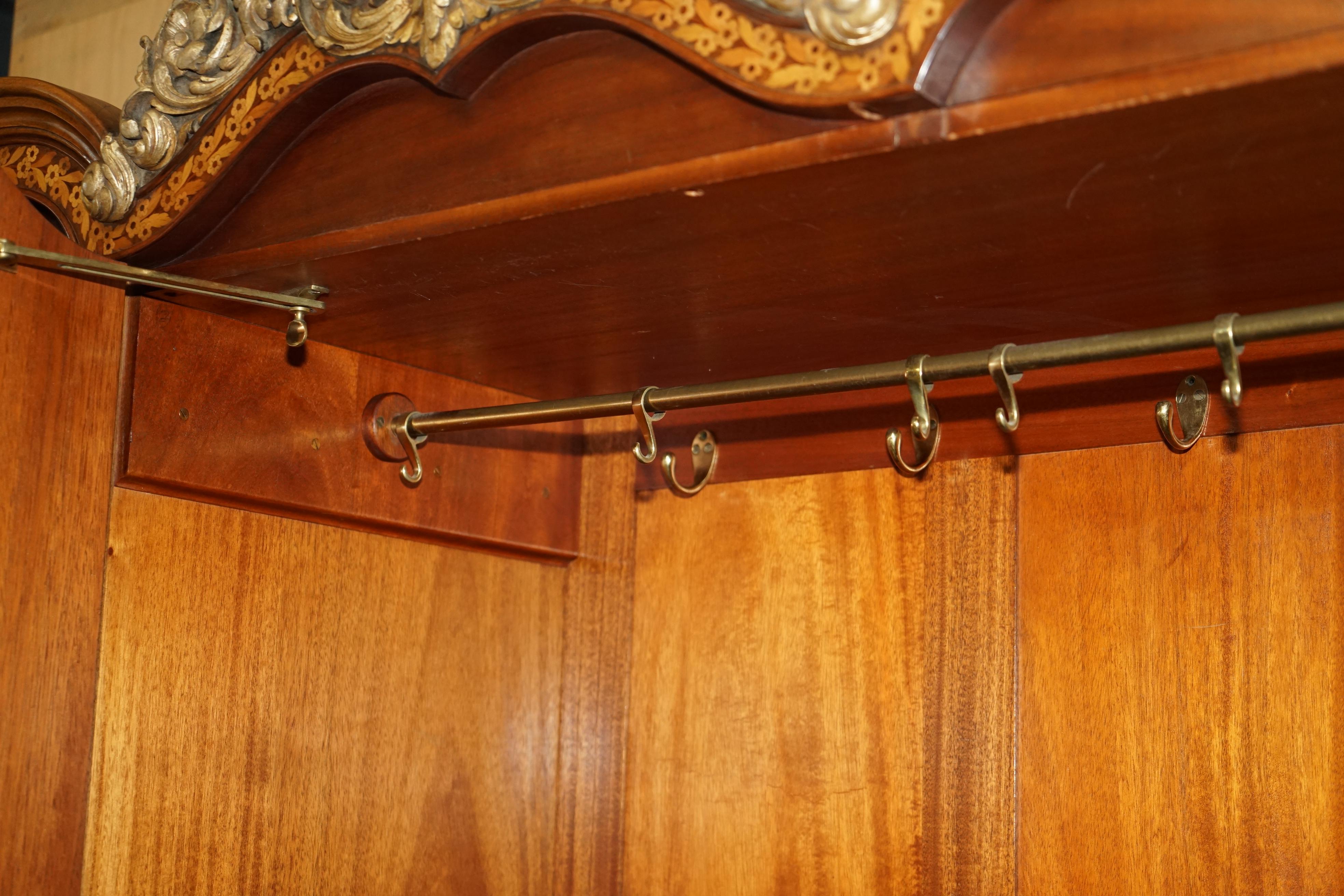 Finest Quality Waring & Gillow Burr Walnut Triple Wardrobe Part of Large Suite For Sale 9