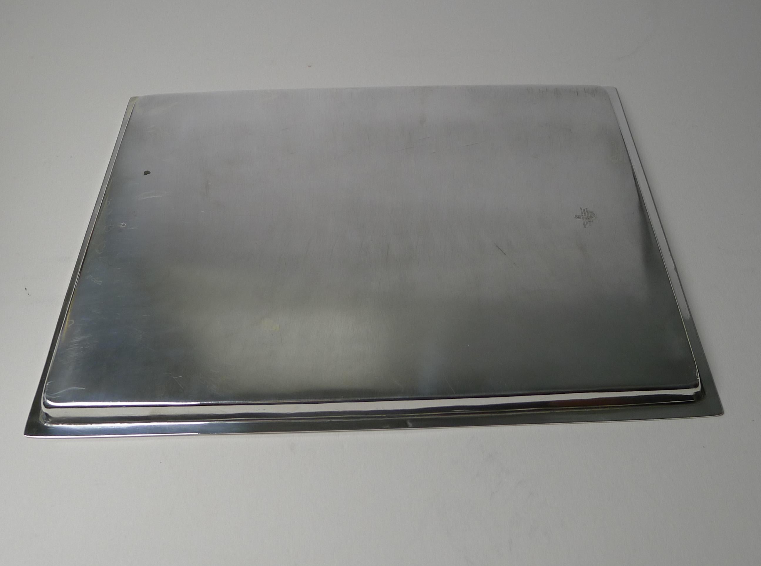 Early 20th Century Finest Silver Plated Tray, Royal Crown by Mappin & Webb, C.1910