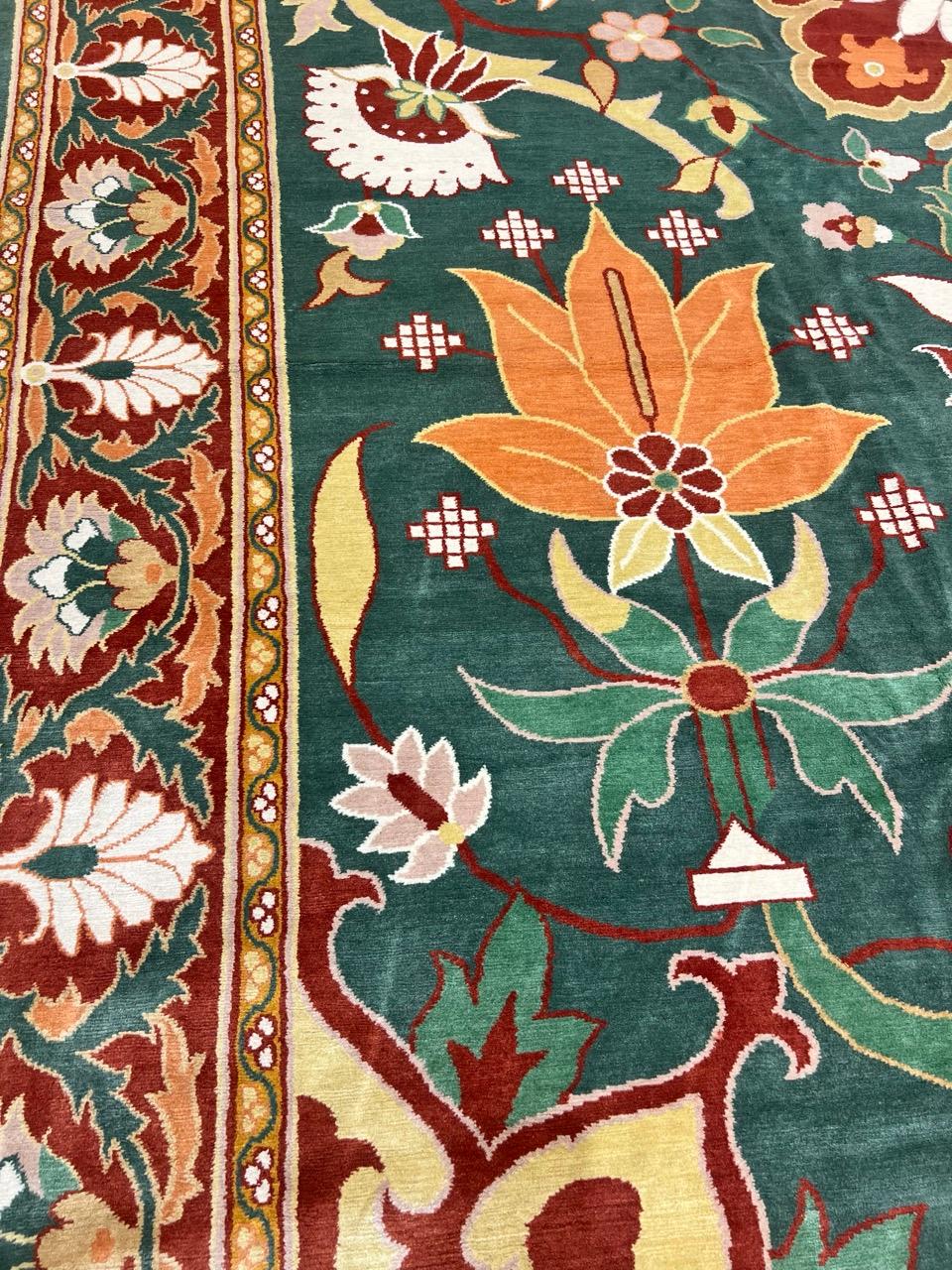 Tibetano Tappeto tibetano di altissima qualità con disegno William Morris in vendita