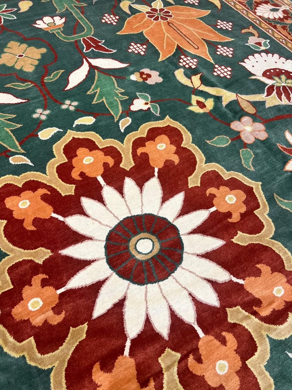 Tibetano Tappeto tibetano di altissima qualità con disegno William Morris in vendita