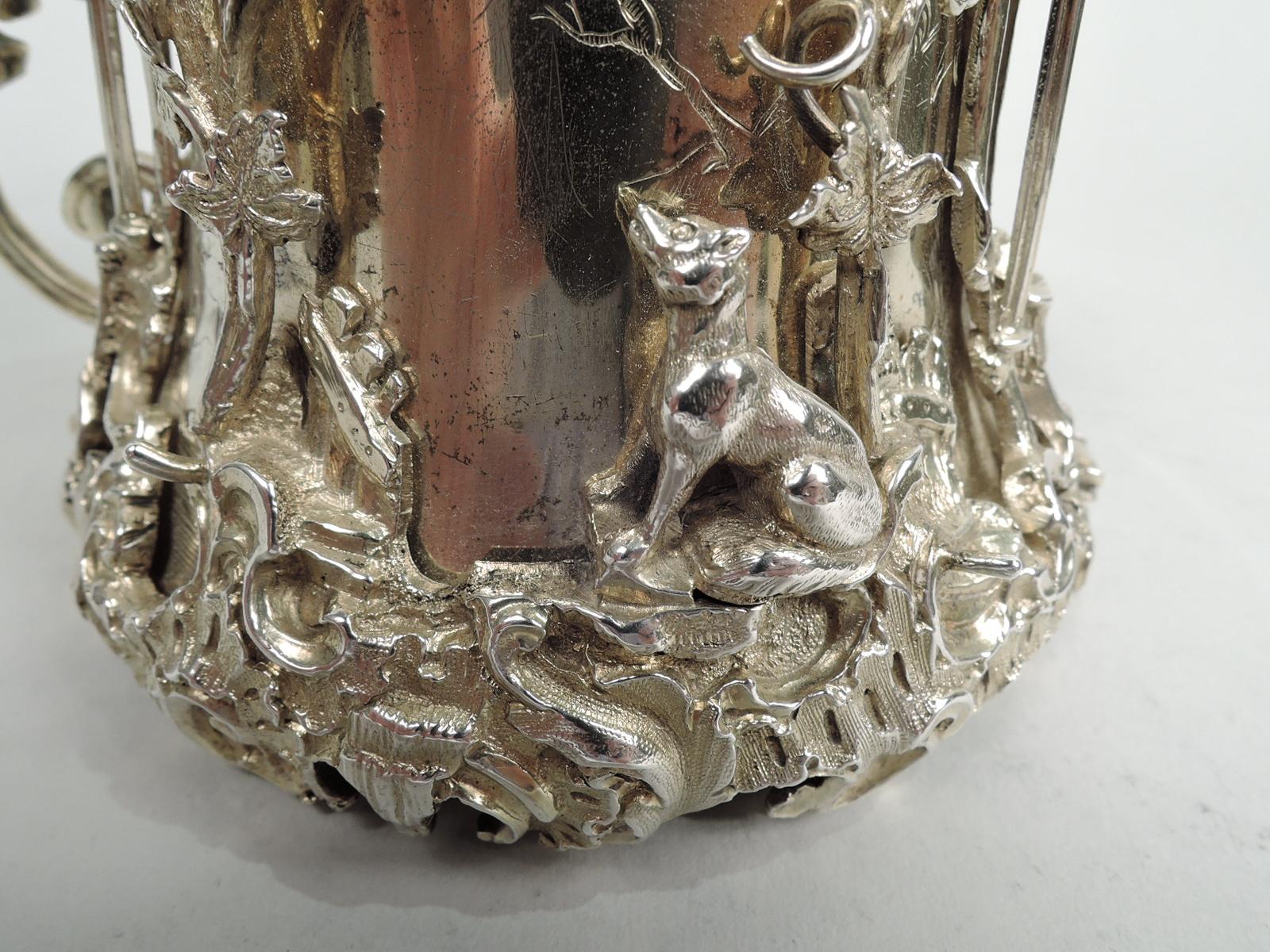 Finest Victorian Silver Gilt Christening Mug with Aesop’s Fables 1