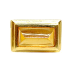 FINESTRA 1990 Greek Revival 18K Yellow Gold and Citrine Architectural Ring