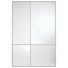 Finestra Flutes Rect. Textured Wall Mirror with Metal Frame by Deknudt Mirrors