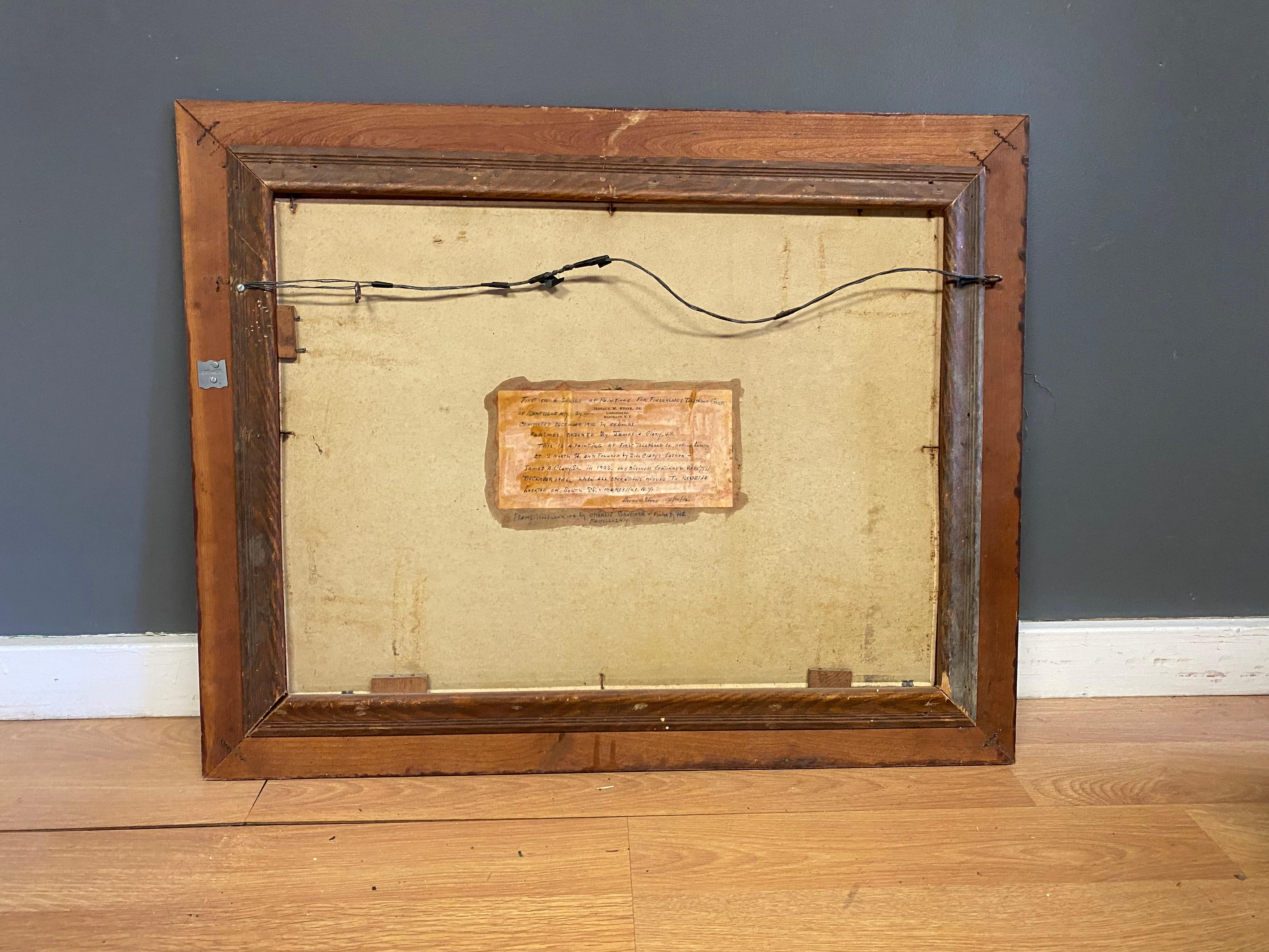Pintura de la fachada del edificio de la Finger Lakes Telephone Corporation, Marcellus Nueva York en venta 3