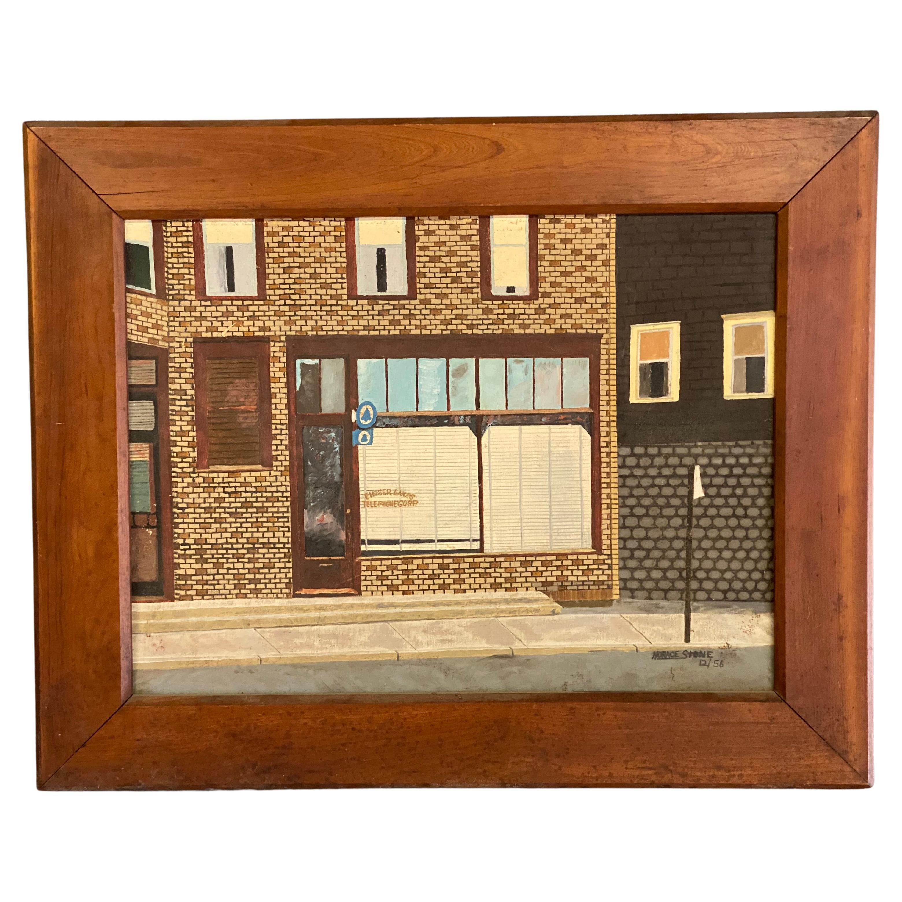 Pintura de la fachada del edificio de la Finger Lakes Telephone Corporation, Marcellus Nueva York en venta