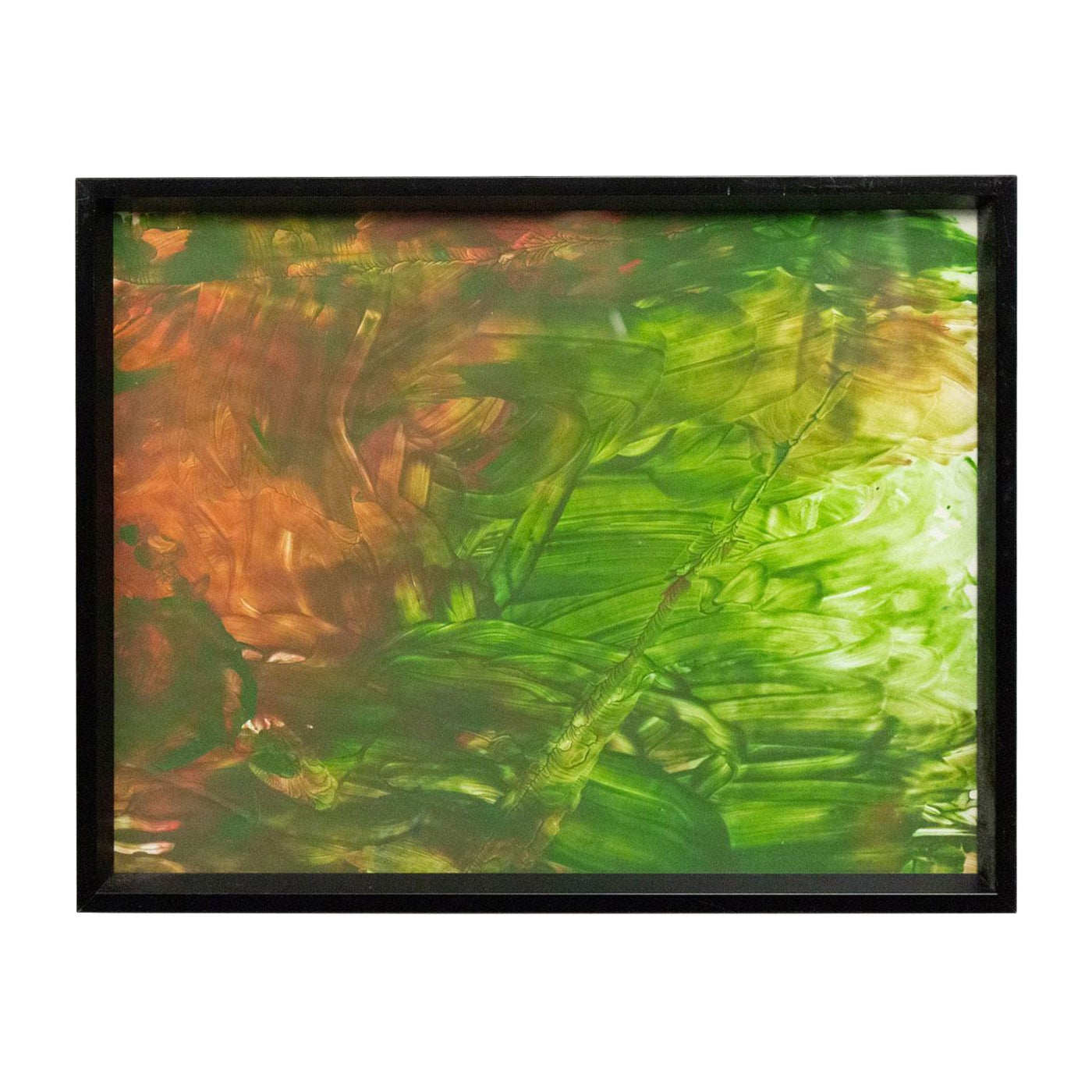 Finger Painting in Green and Red For Sale