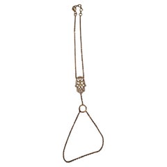 Finger Ring Chain Hamsa Hand Diamond Symbol 18K Rose Gold Bracelet