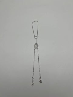 Finger Ring Chain Hamsa Hand Diamond Symbol 18K White Gold Statement Bracelet