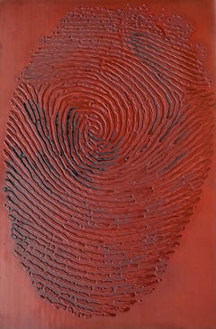 Fingerprint Mars Art Wall Decor, Hand-Crafted Glass, Modern, 2010+