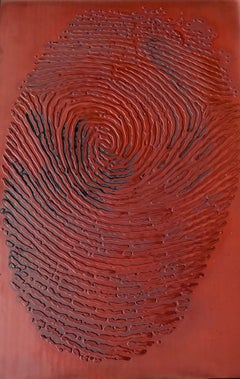 Fingerprint Mars Art Wall Decor, Hand-Crafted Glass, Modern, 2010+