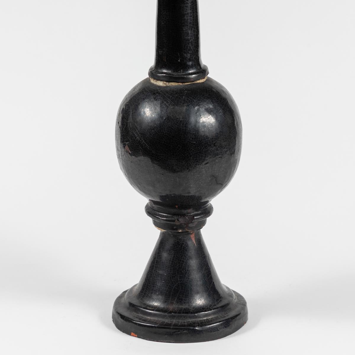 19th Century Glazed Terracotta Finial  In Good Condition In Los Angeles, CA