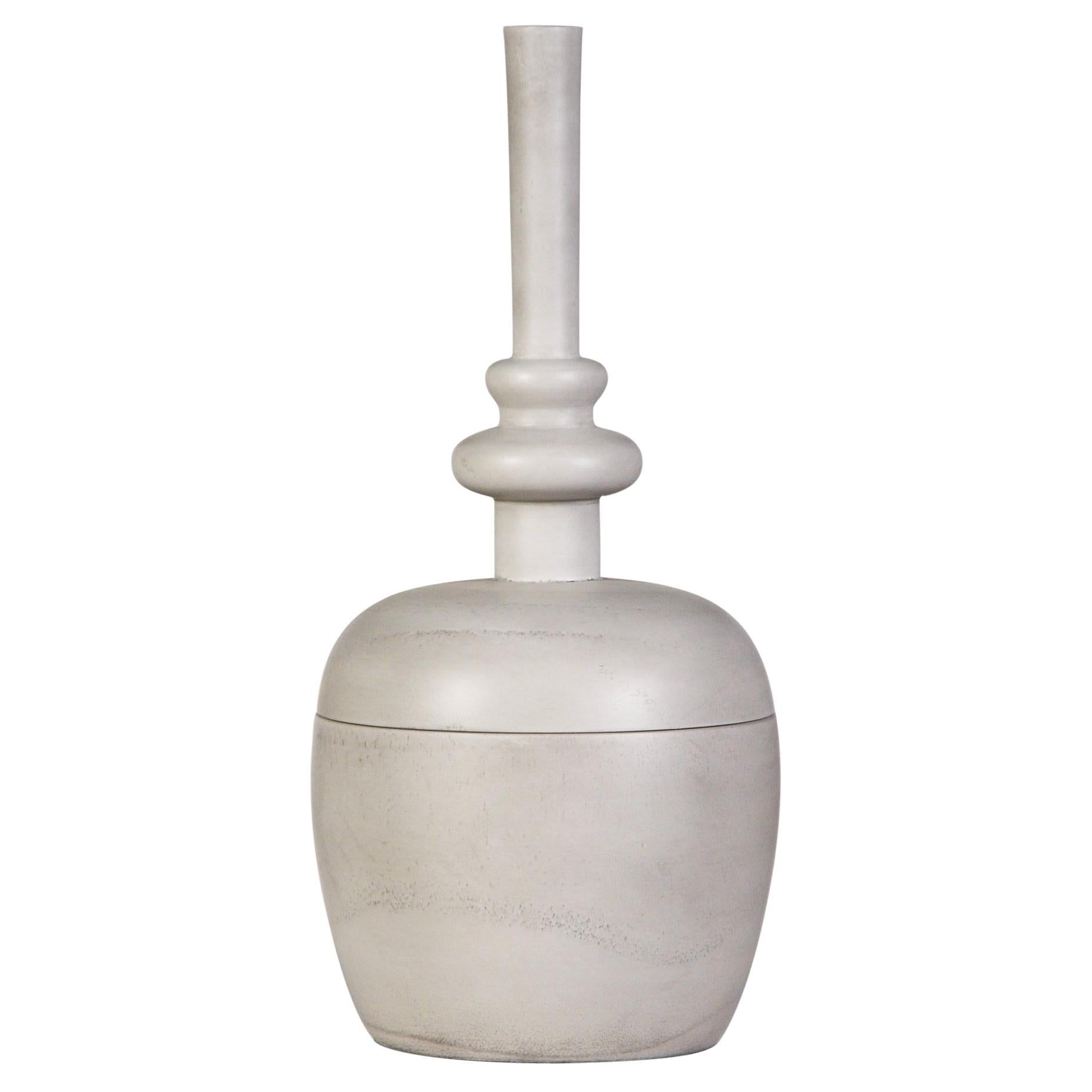 Finial Small Box in Winter White Wood by CuratedKravet For Sale at 1stDibs