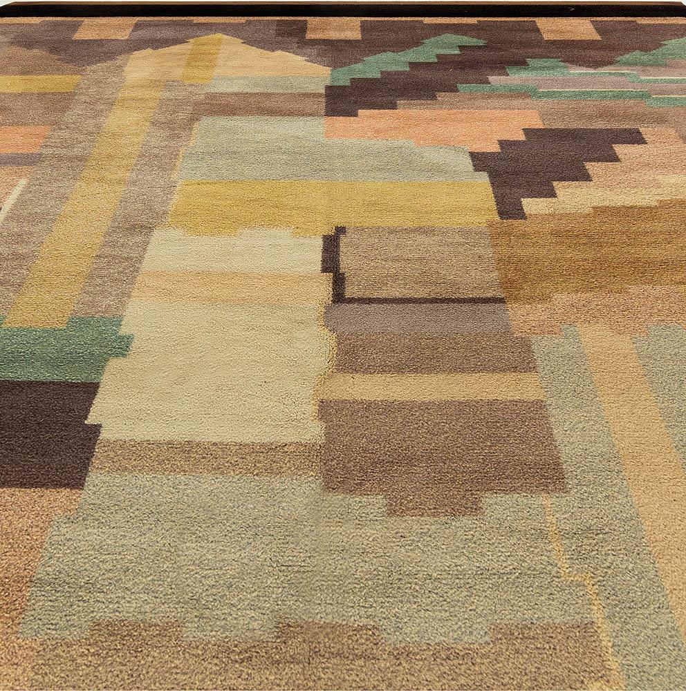 Art-Déco-Teppich von Greta Skoaster mit Oberflächenbearbeitung, gewebt in Kiikan Kutamo-Werkstatt (Art déco) im Angebot