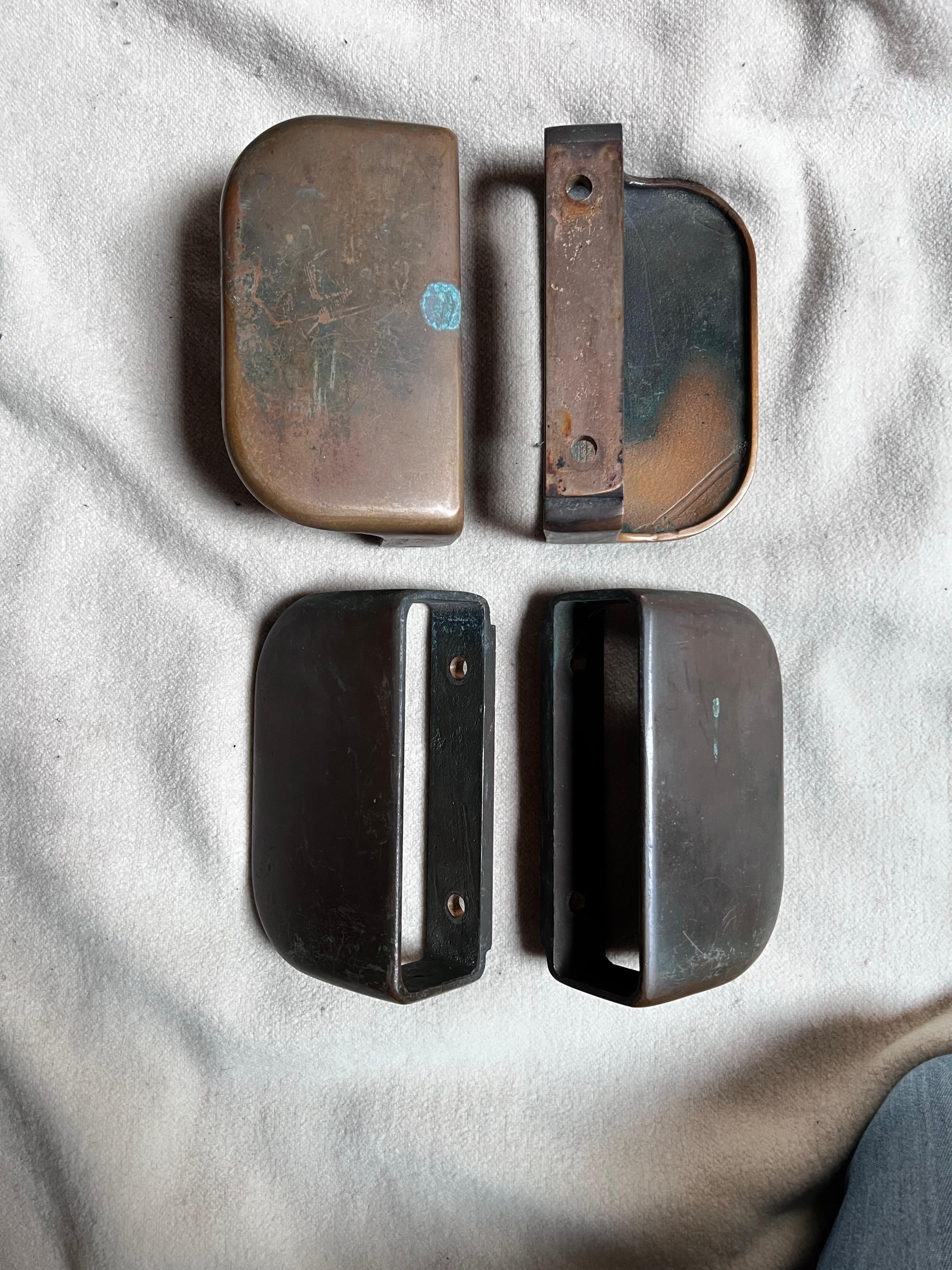 Finish Bronze Türgriffe Serie von 4 alle original + Patina Midcentury Himmel im Angebot 5