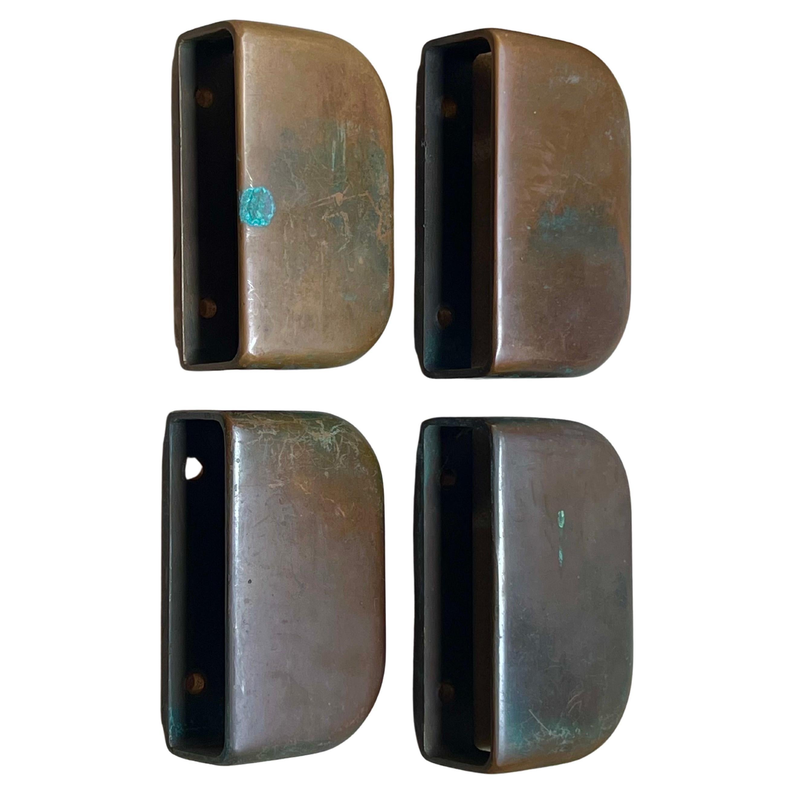 Finish Bronze Türgriffe Serie von 4 alle original + Patina Midcentury Himmel im Angebot