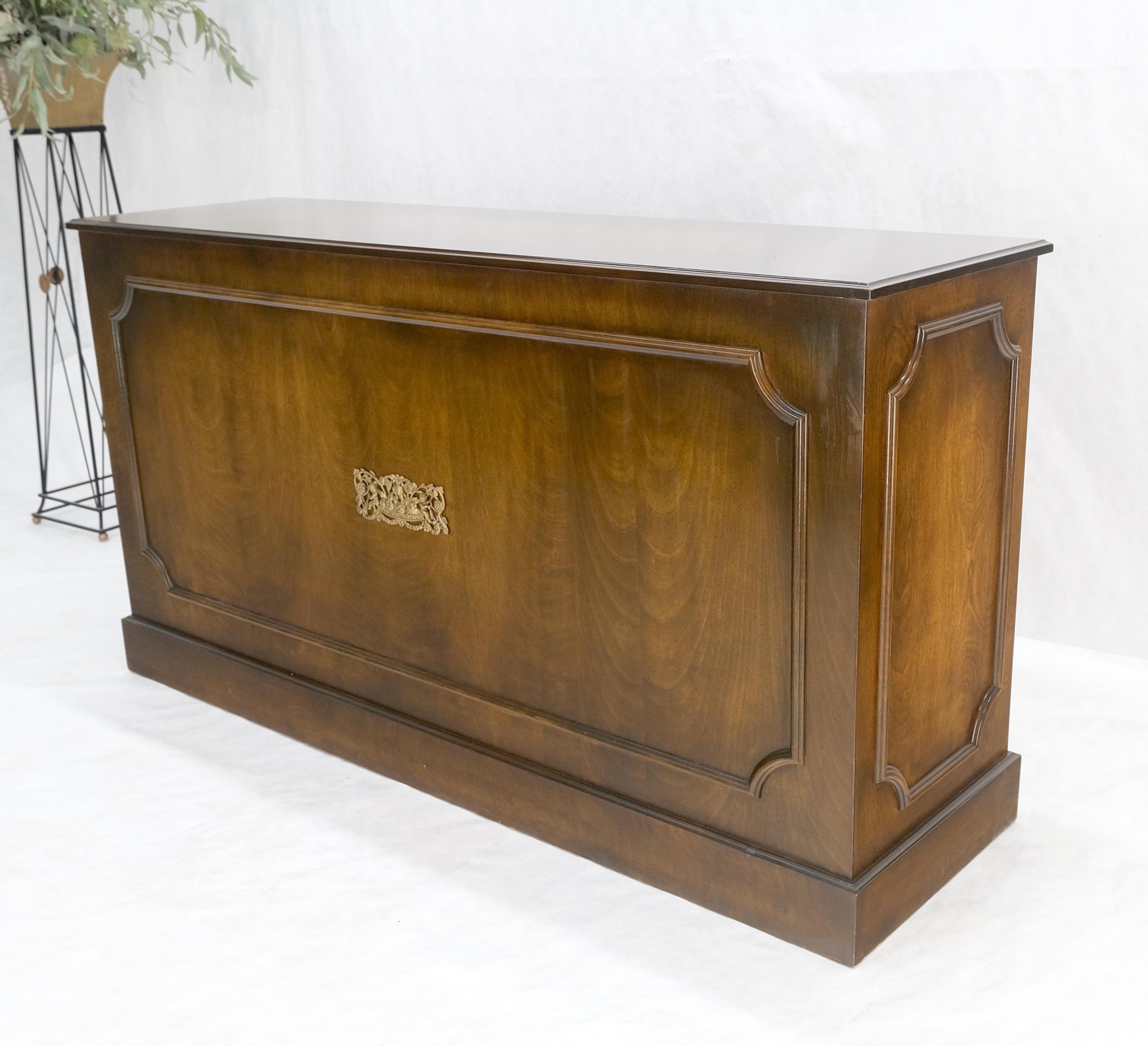 Finished BACK Bronze Mounts Three Door 4 Drawers Sideboard Credenza Cabinet MINT For Sale 5