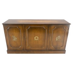 Used Finished BACK Bronze Mounts Three Door 4 Drawers Sideboard Credenza Cabinet MINT